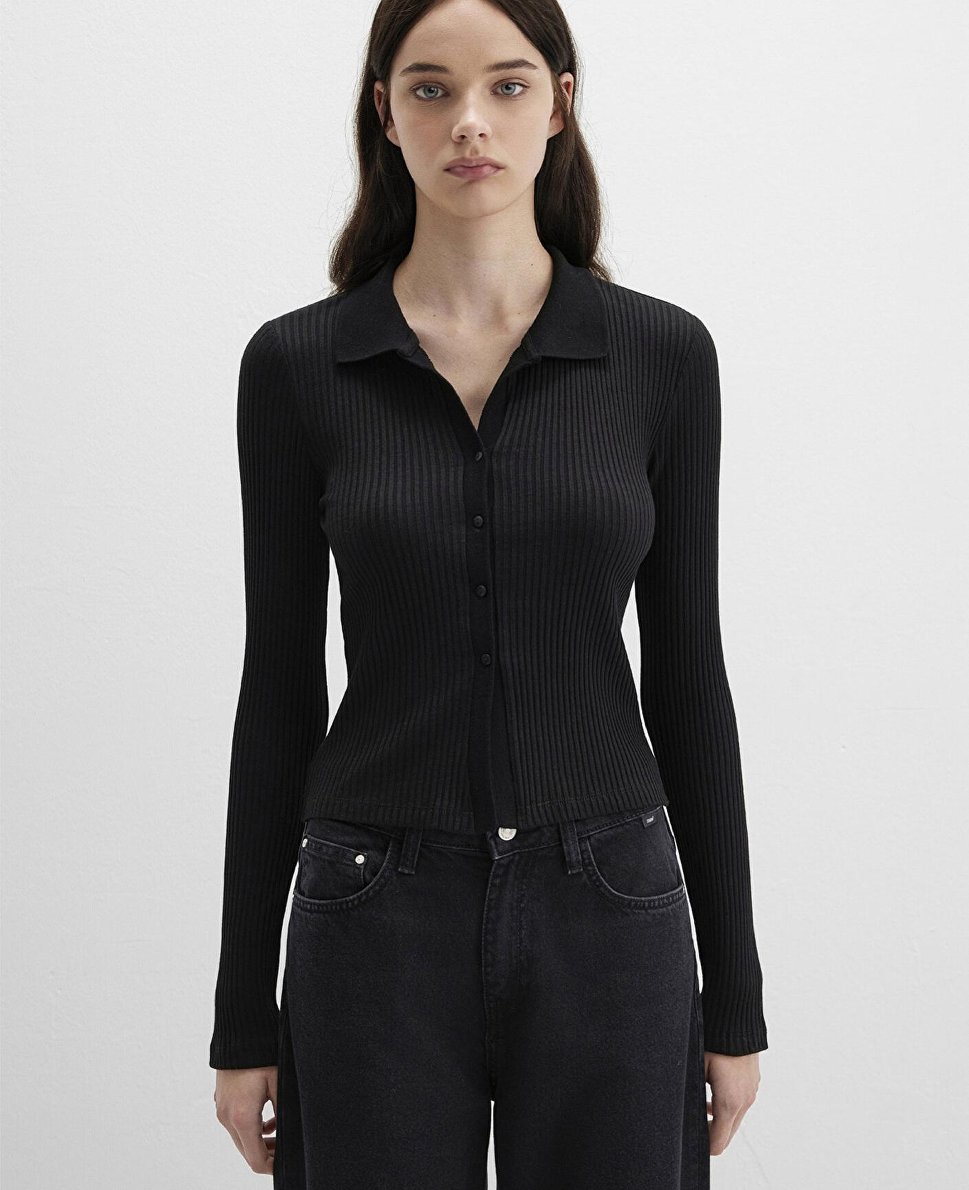 Mavi Siyah Polo Tişört Fitted / Vücuda Oturan Kesim 1613594-900