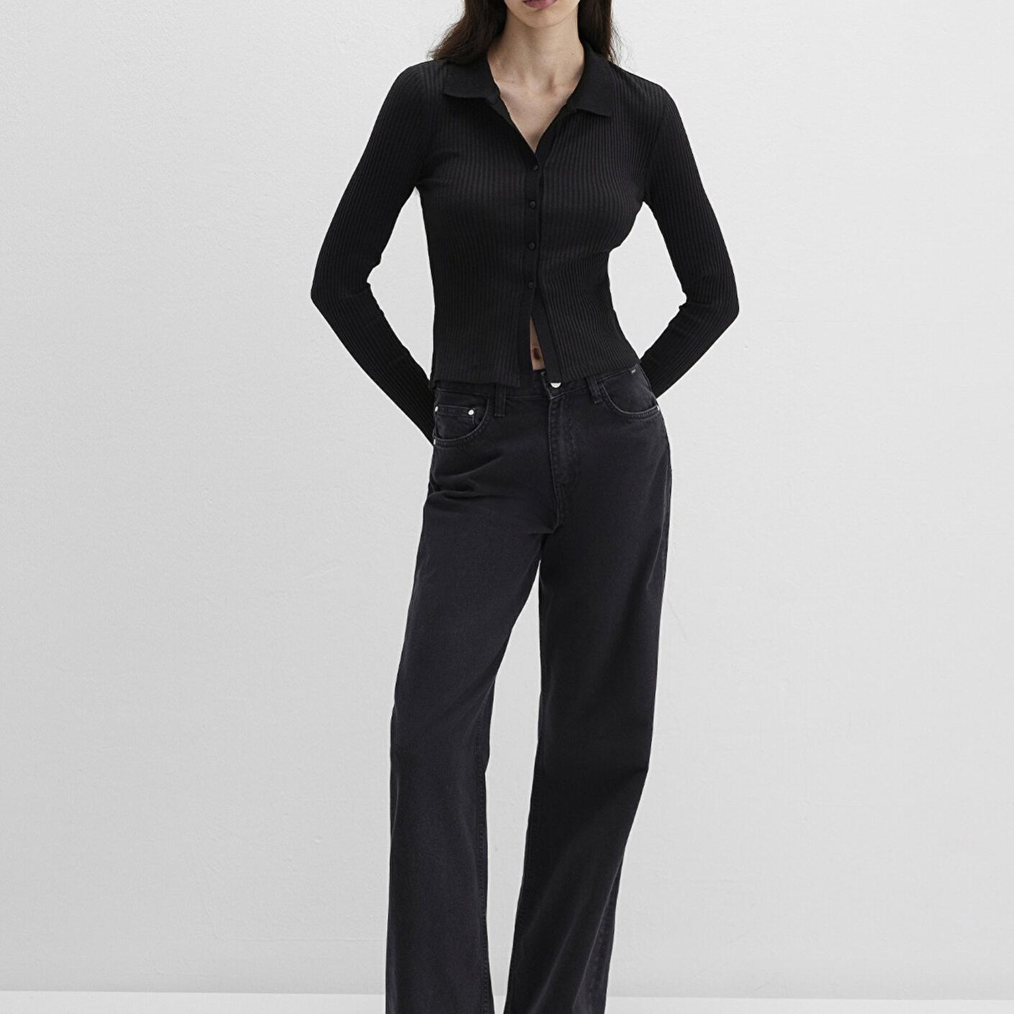 Mavi Siyah Polo Tişört Fitted / Vücuda Oturan Kesim 1613594-900