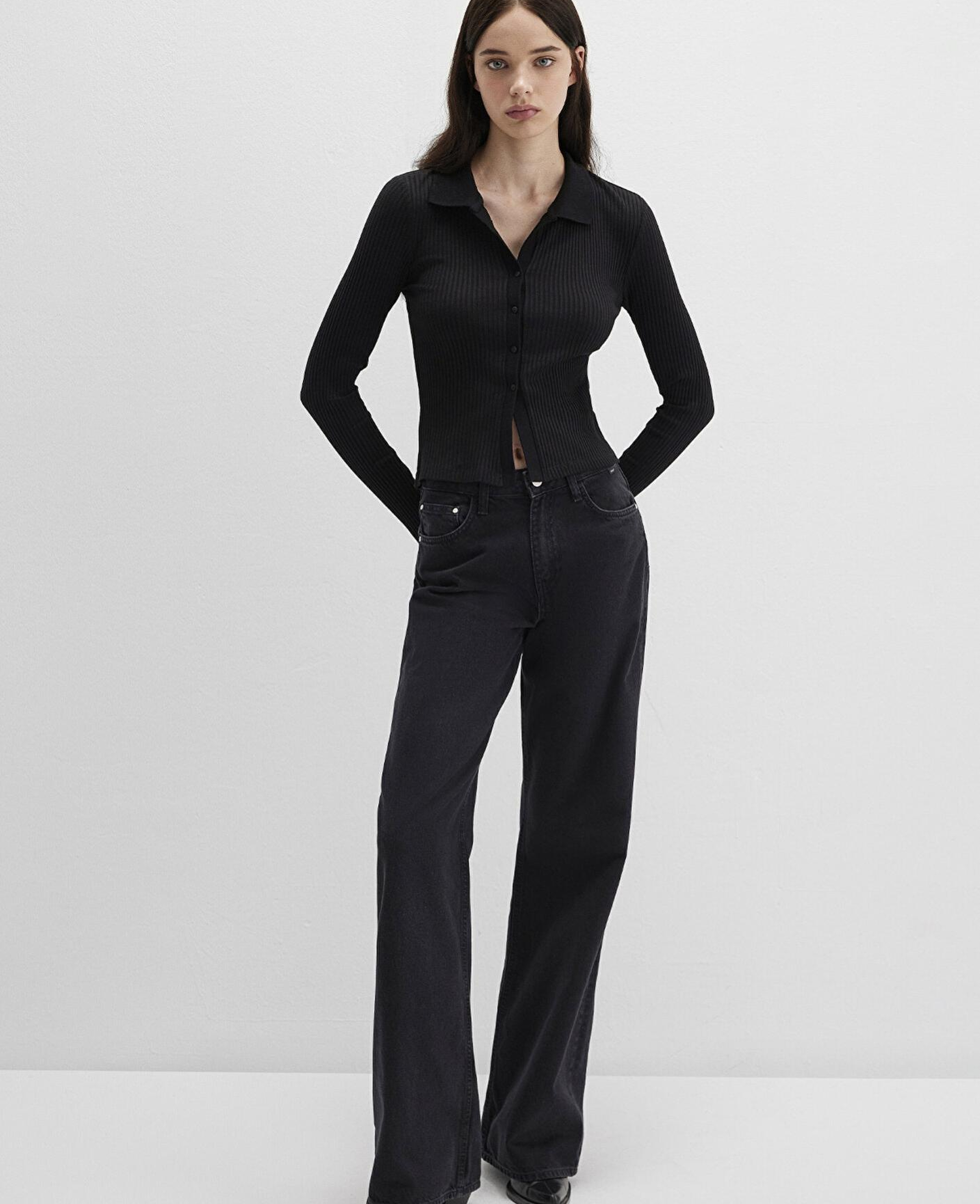 Mavi Siyah Polo Tişört Fitted / Vücuda Oturan Kesim 1613594-900