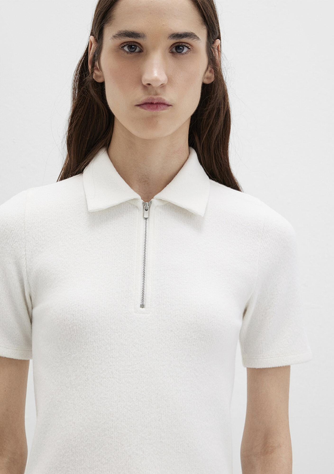 Mavi Ekru Polo Tişört Fitted / Vücuda Oturan Kesim 1613593-70057