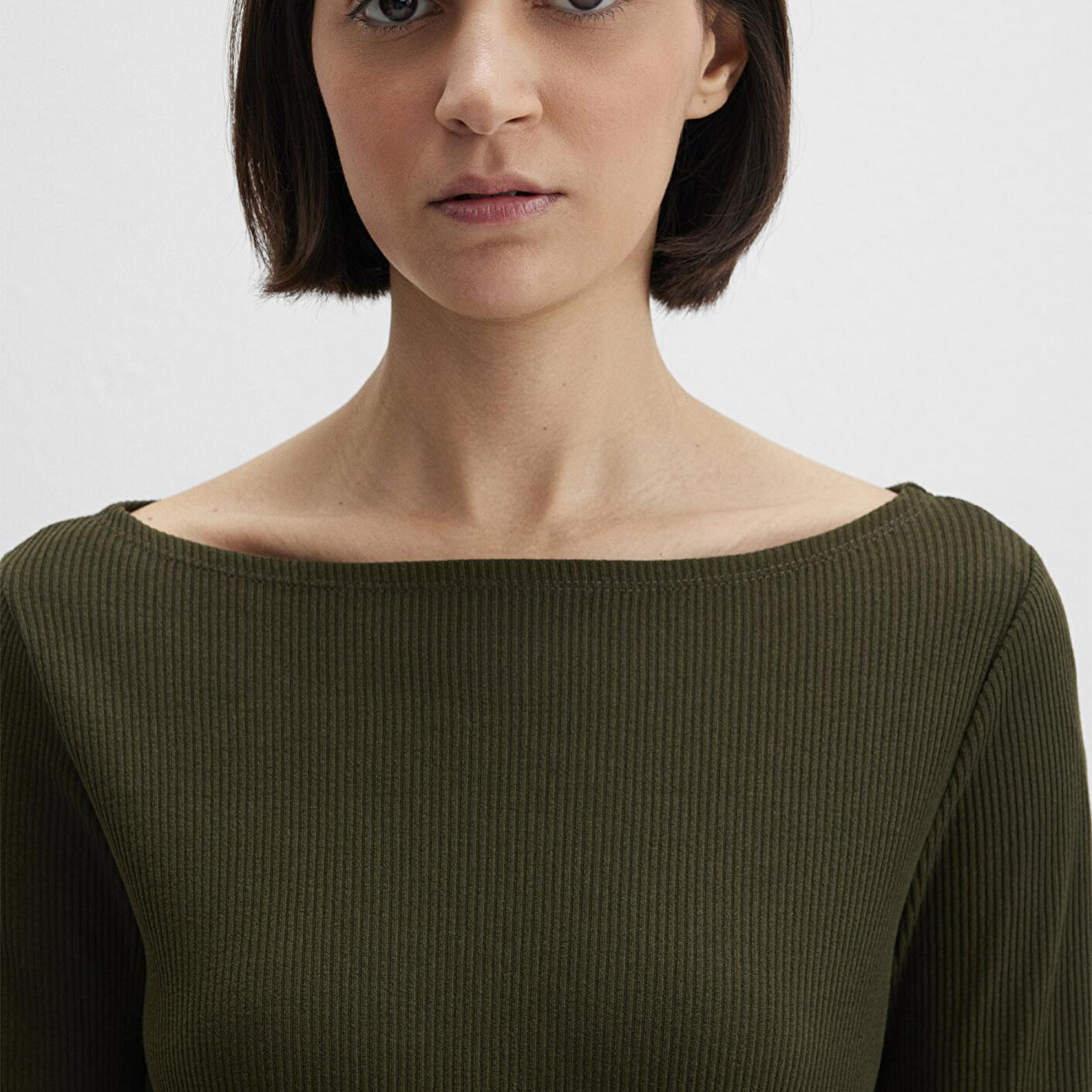 Mavi Yeşil Uzun Kollu Tişört Fitted / Vücuda Oturan Kesim 1613595-71545