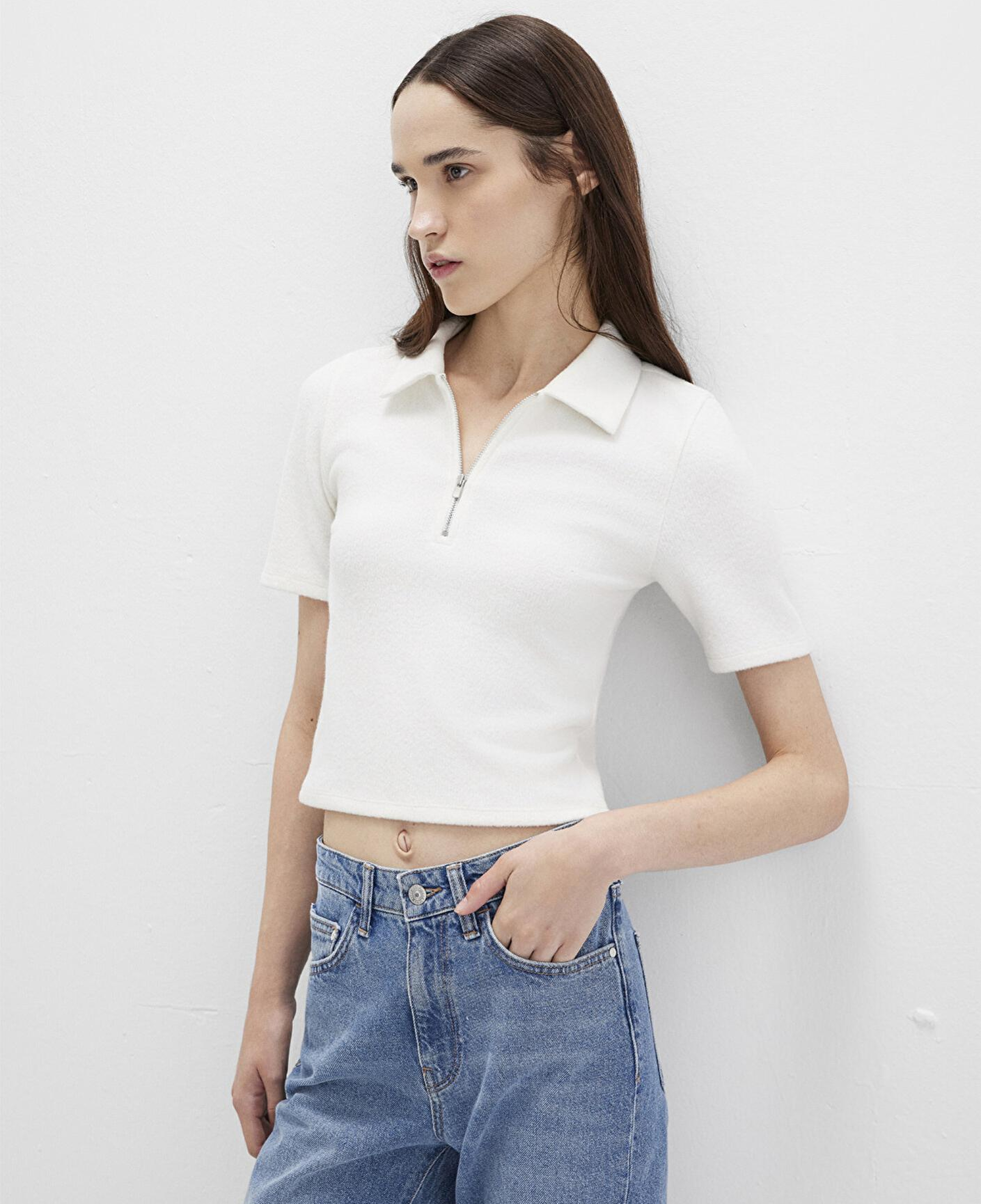 Mavi Ekru Polo Tişört Fitted / Vücuda Oturan Kesim 1613593-70057