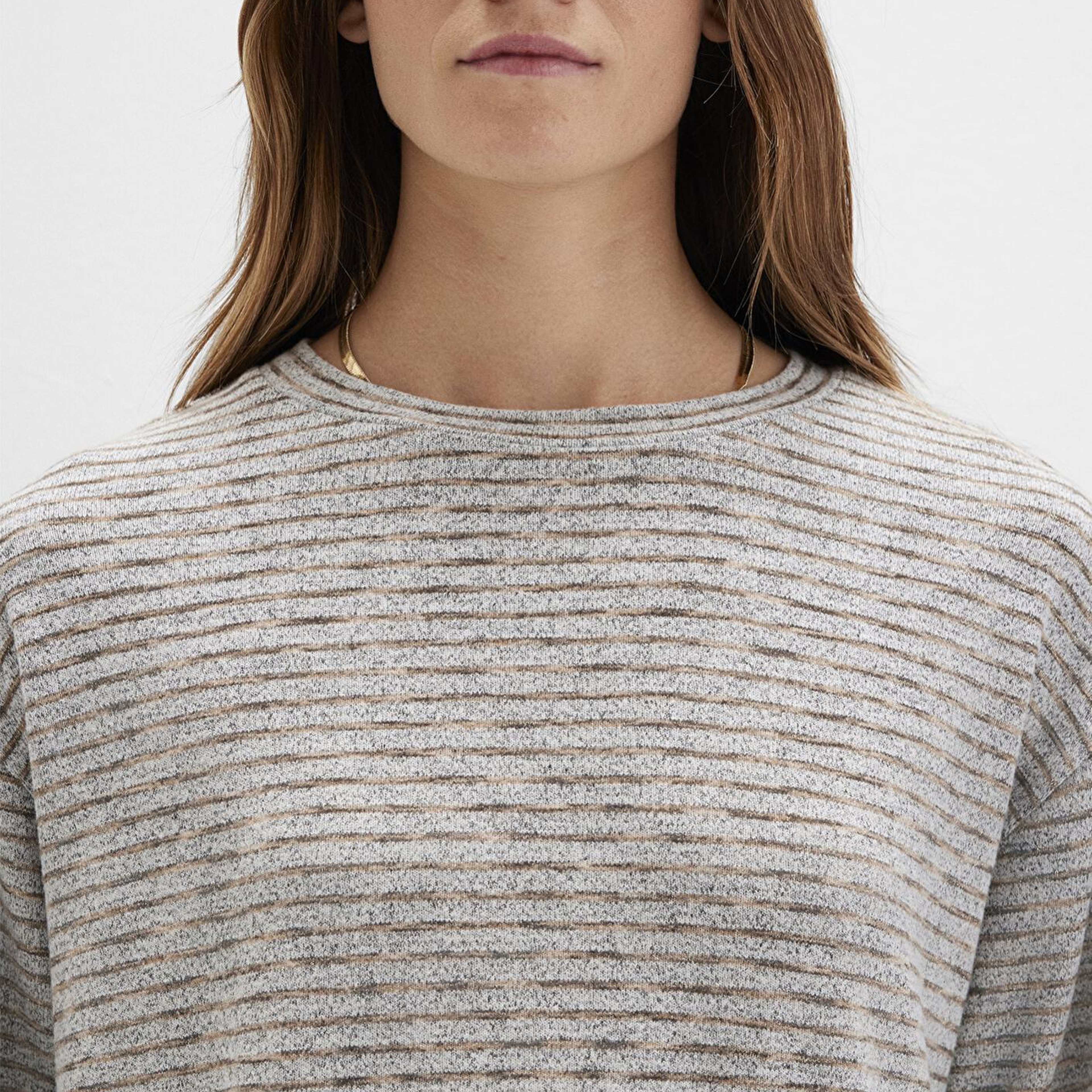 Mavi Bisiklet Yaka Çizgili T-Shirt Regular Fit / Normal Kesim 1613600-91236