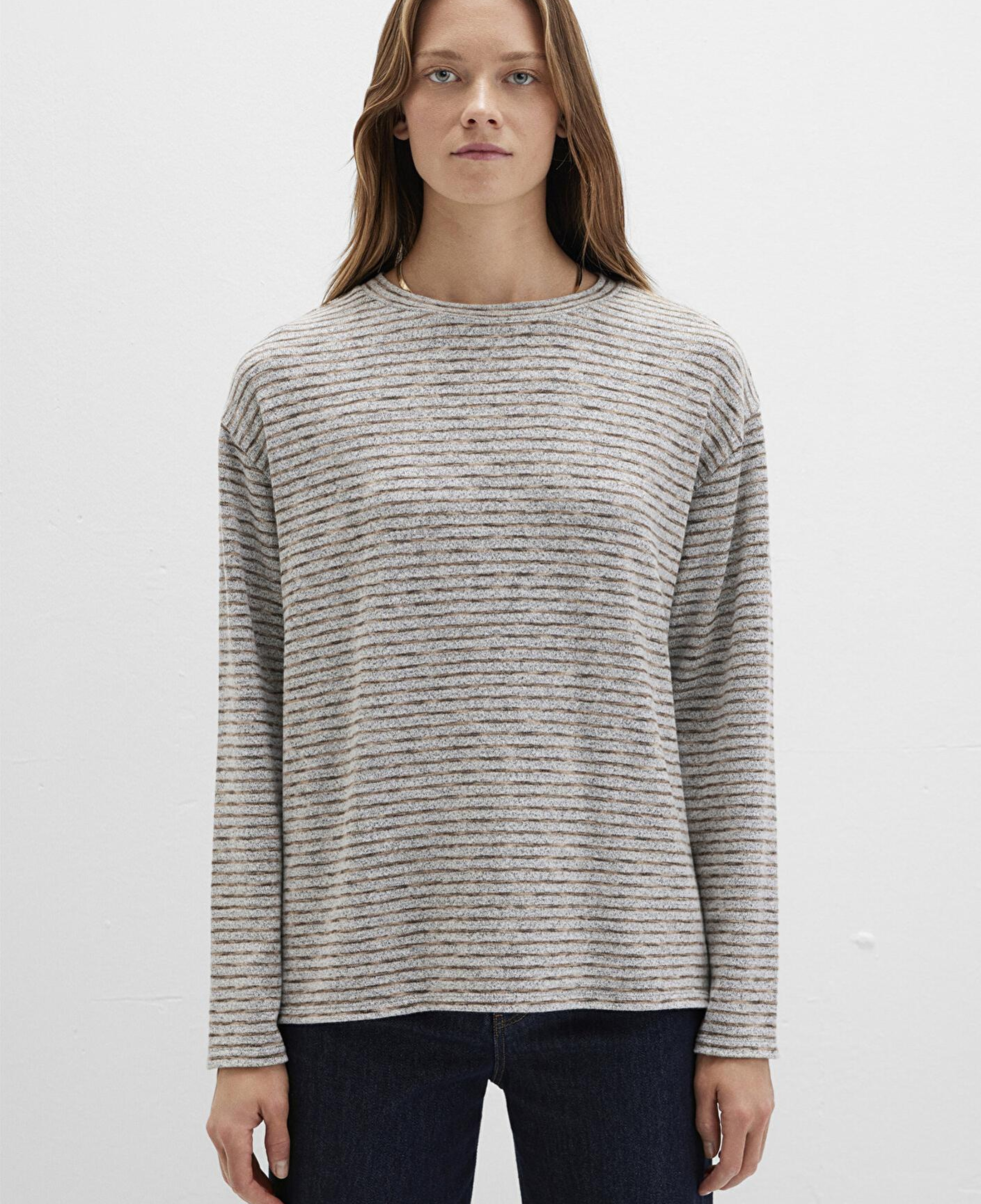 Mavi Bisiklet Yaka Çizgili T-Shirt Regular Fit / Normal Kesim 1613600-91236