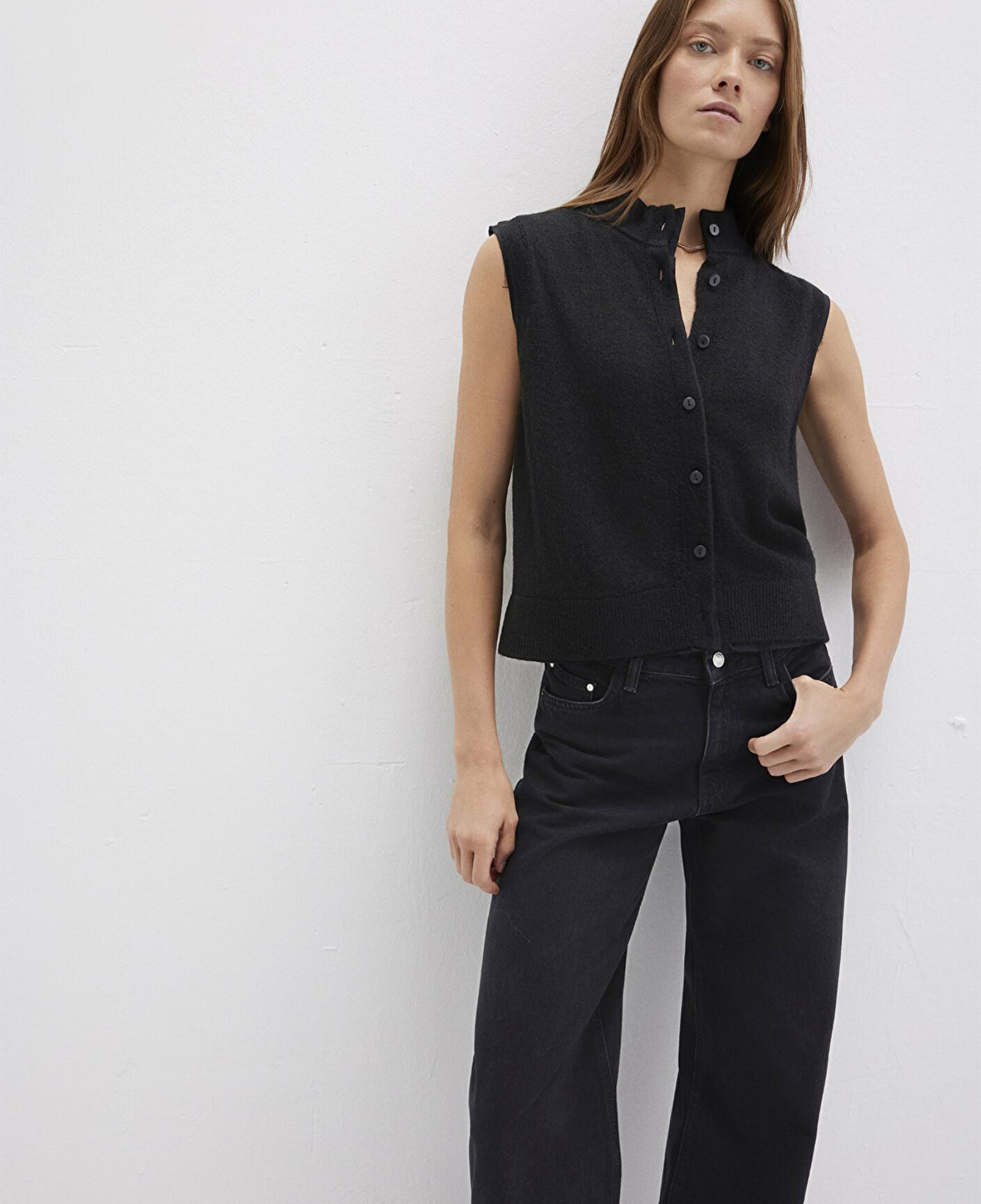 Mavi Yün Karışımlı Siyah Yelek Regular Fit / Normal Kesim 1710791-900