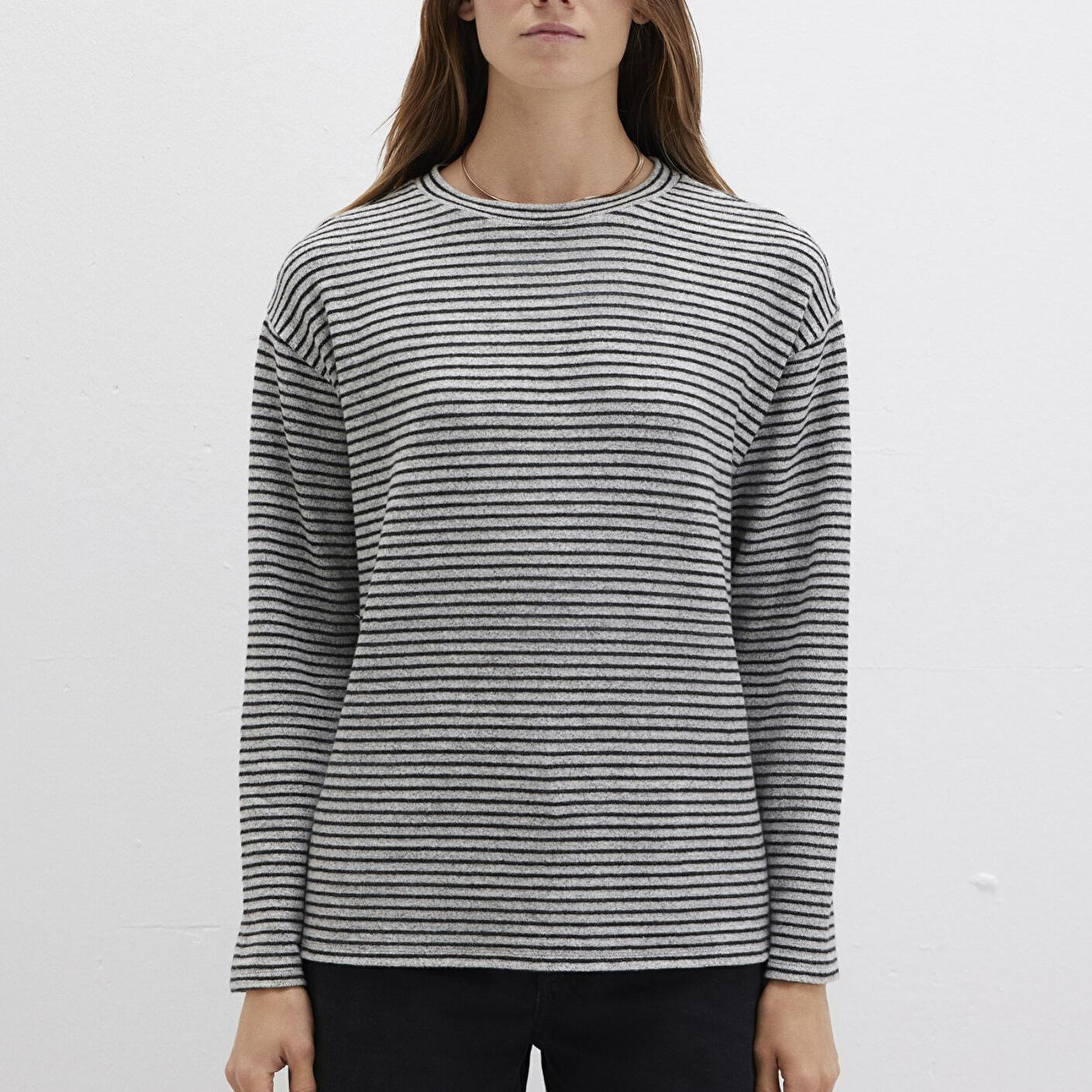 Mavi Bisiklet Yaka Çizgili T-Shirt Regular Fit / Normal Kesim 1613600-85407
