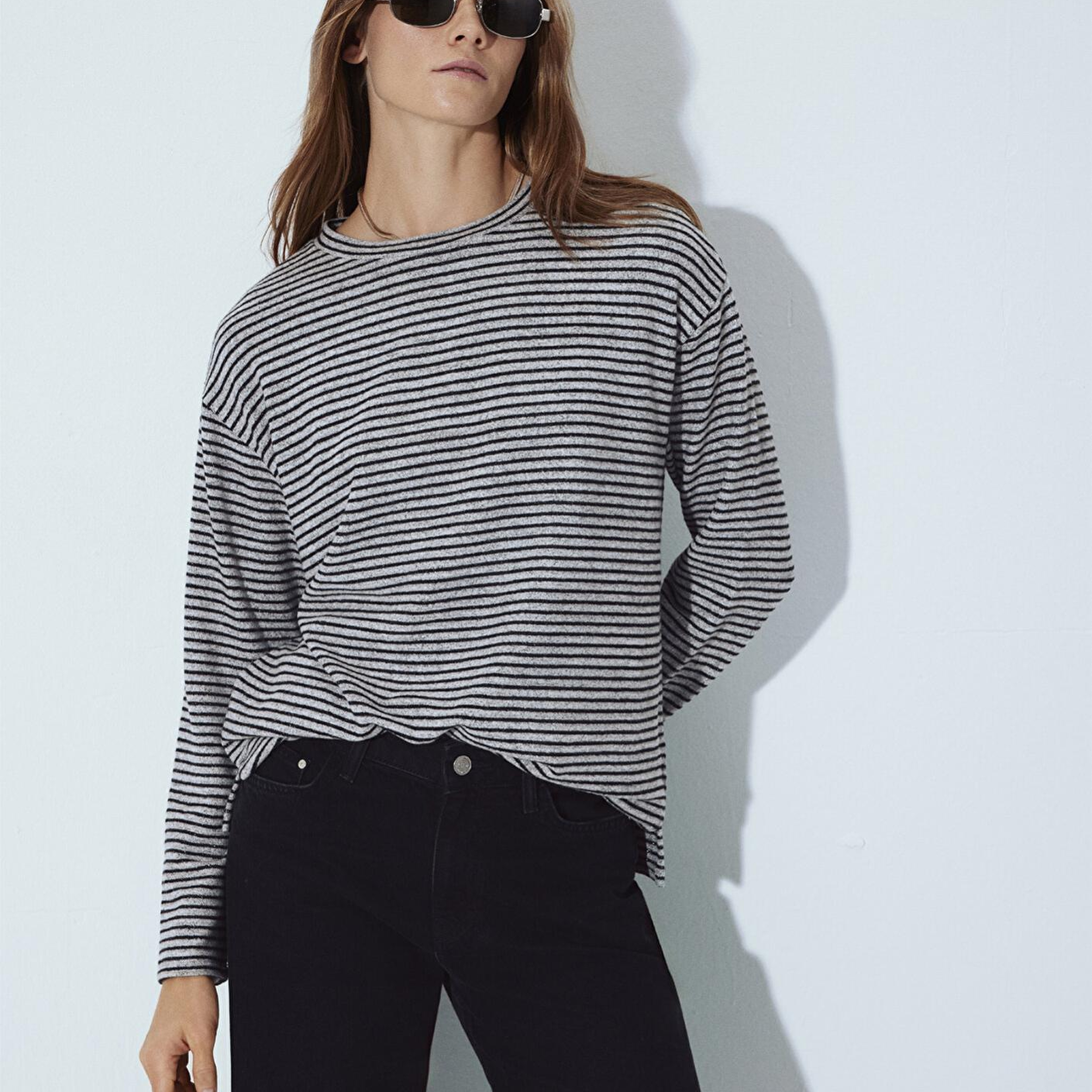 Mavi Bisiklet Yaka Çizgili T-Shirt Regular Fit / Normal Kesim 1613600-85407
