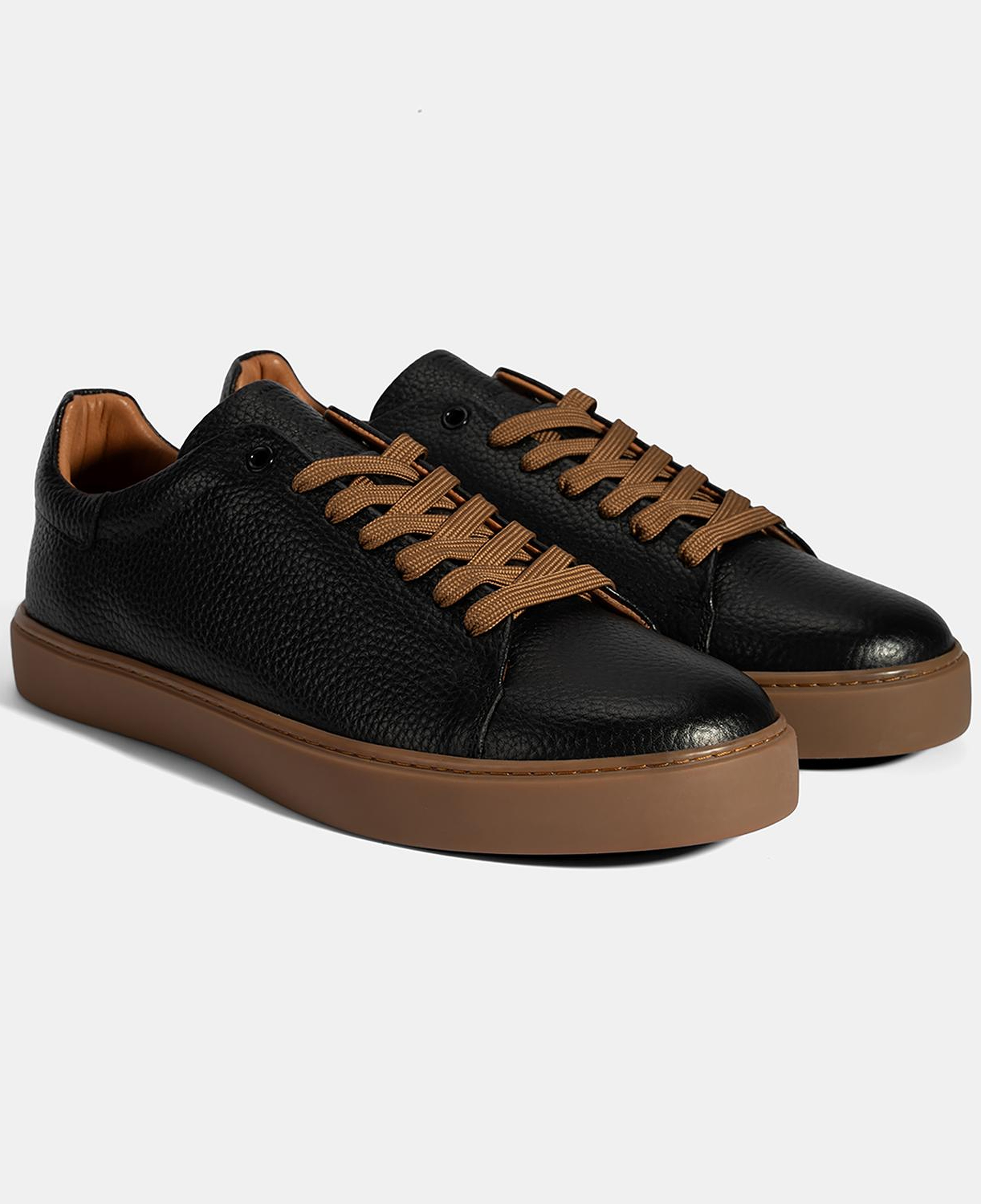 Erkek Siyah Bağcıklı Deri Günlük Ayakkabı