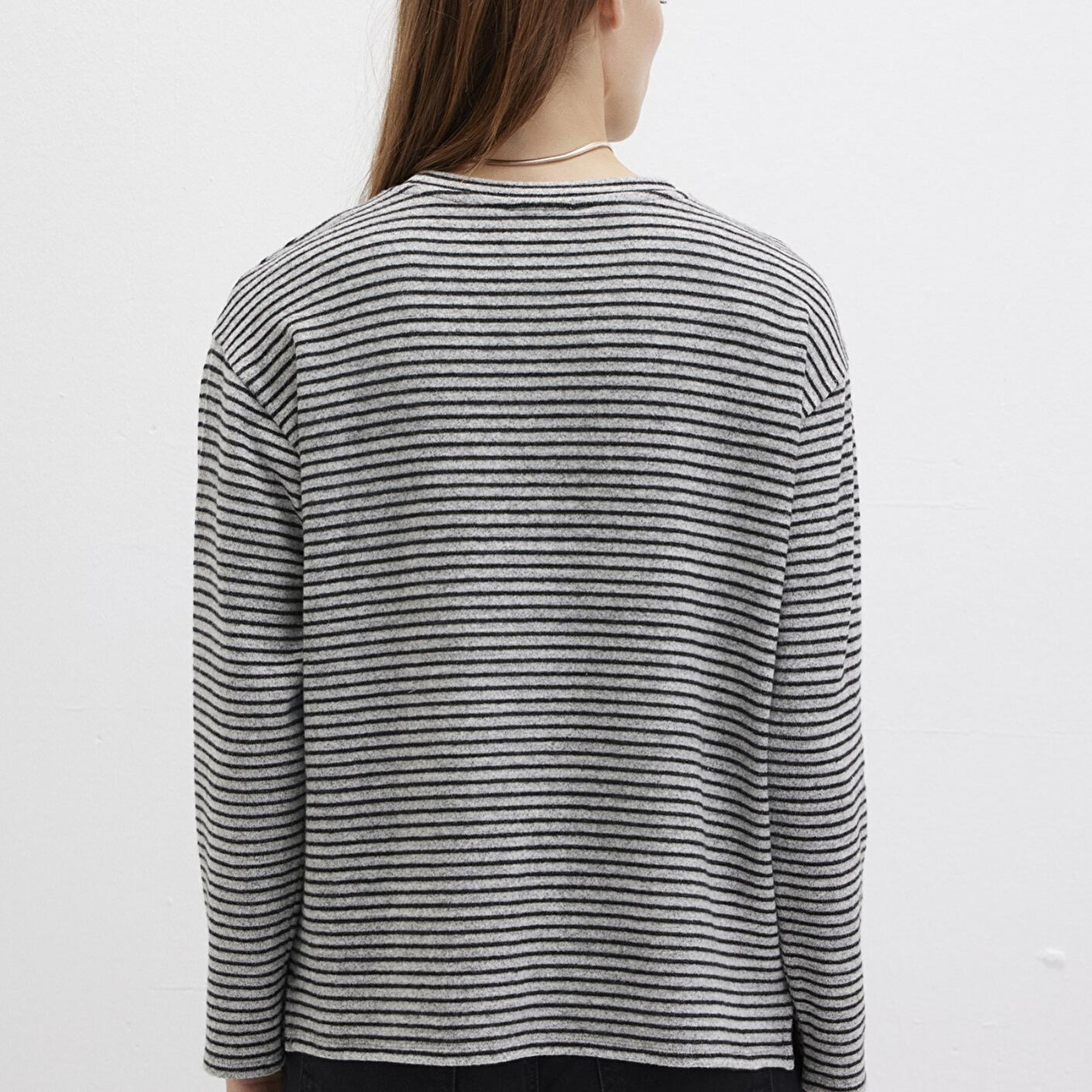 Mavi Bisiklet Yaka Çizgili T-Shirt Regular Fit / Normal Kesim 1613600-85407