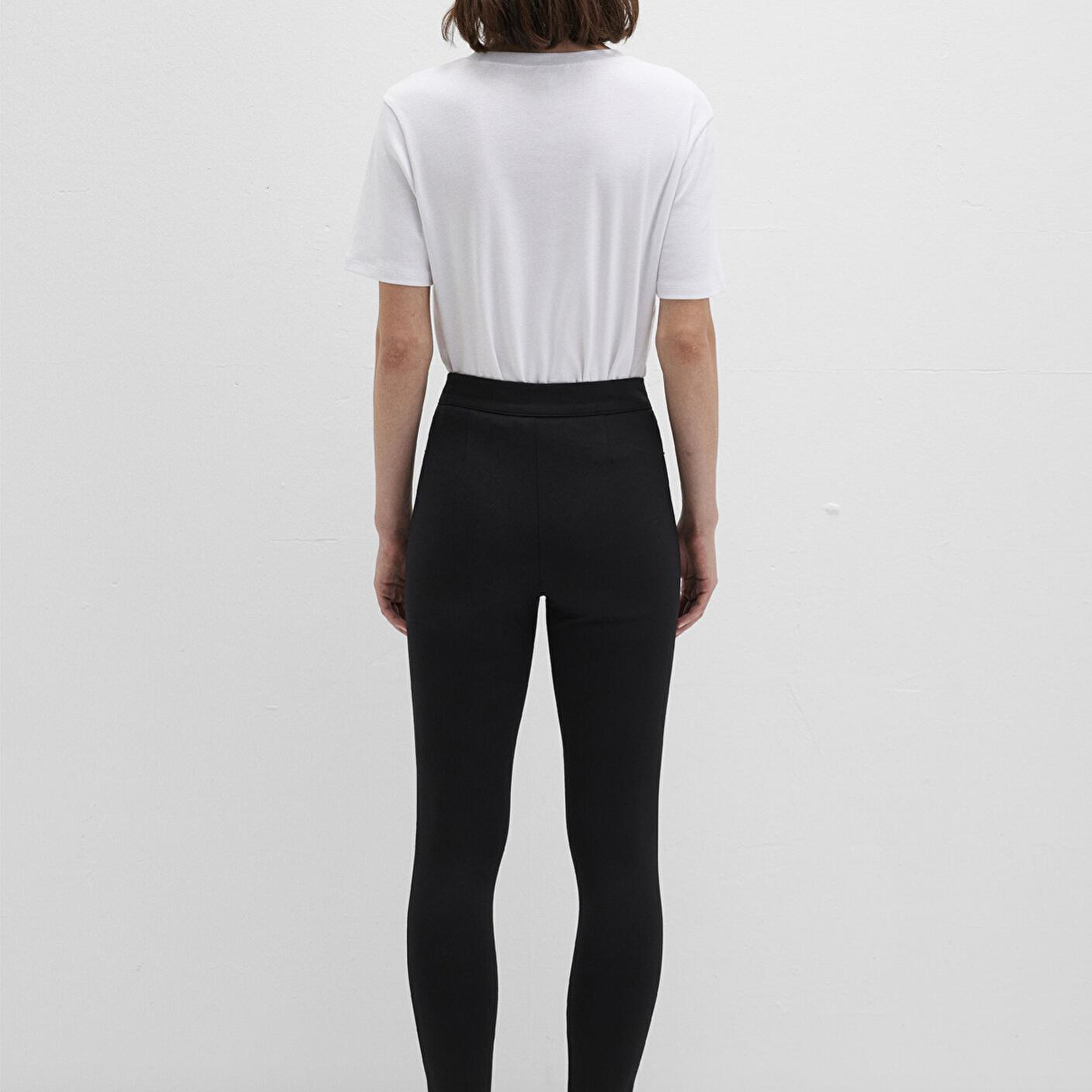 Mavi Düğmeli Siyah Tayt 1011096-900