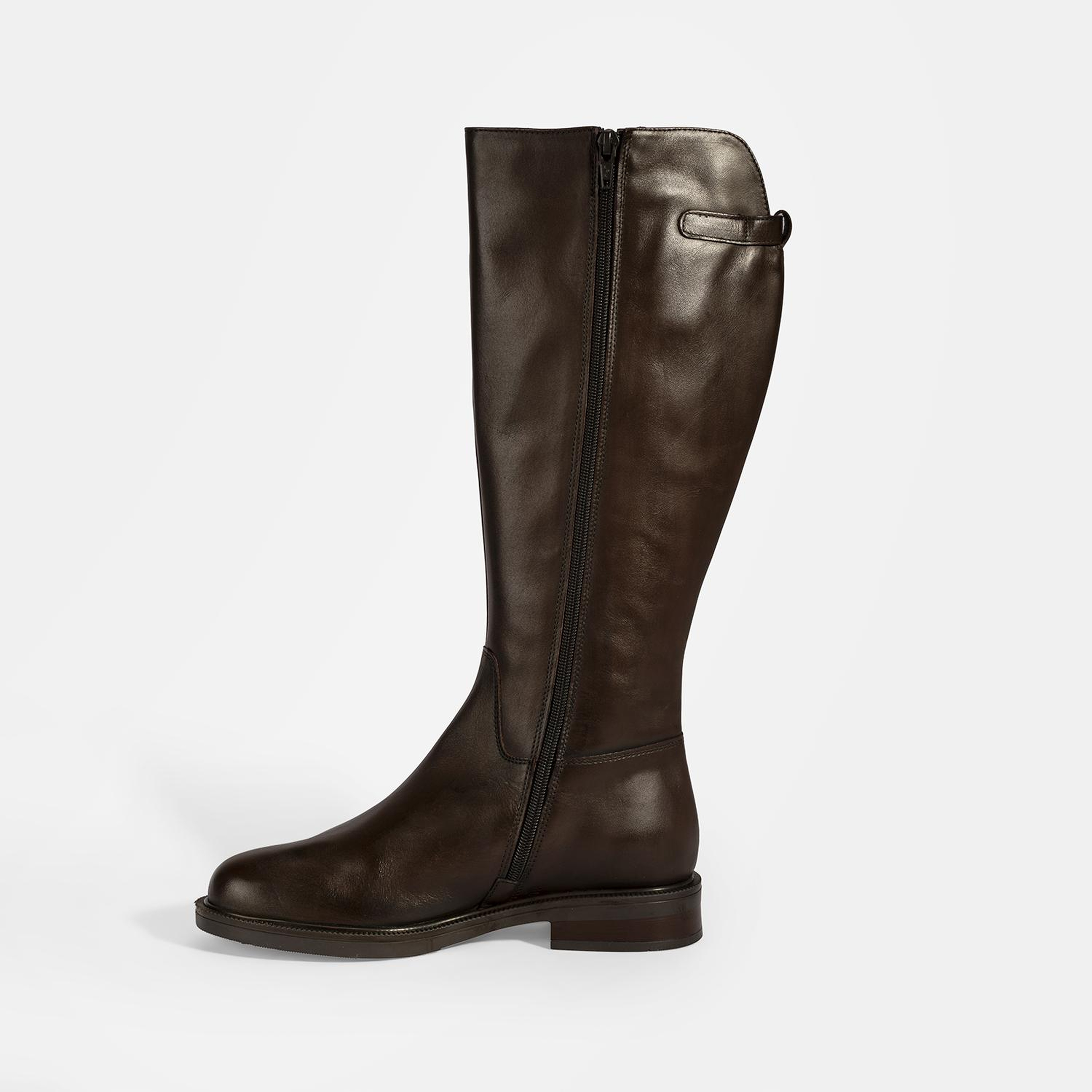 Kadın Kahve Metal Toka Detaylı Deri Çizme