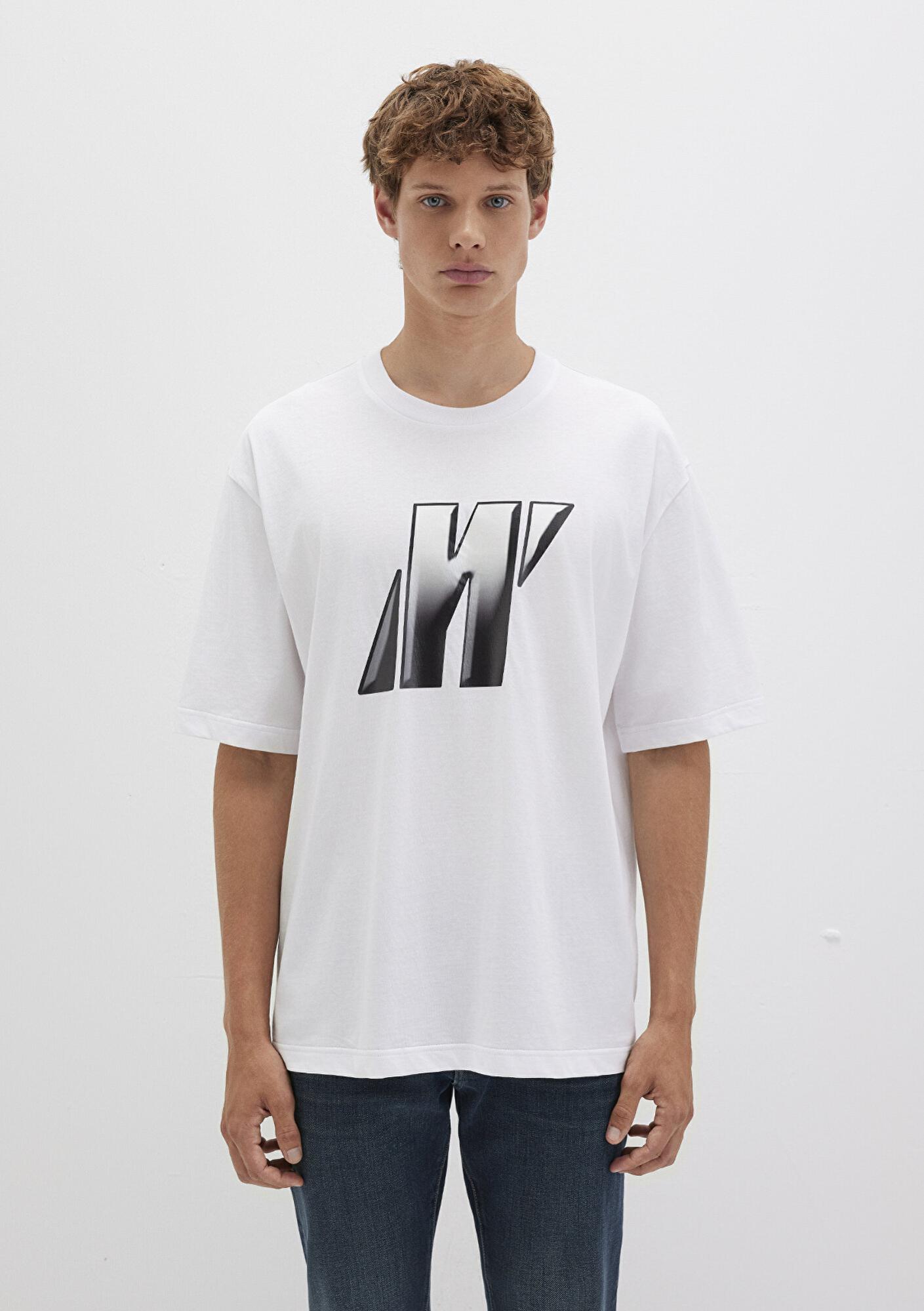 Mavi Mavi Pro Logo Baskılı Beyaz Tişört Relaxed Fit / Rahat Kesim 0613084-620