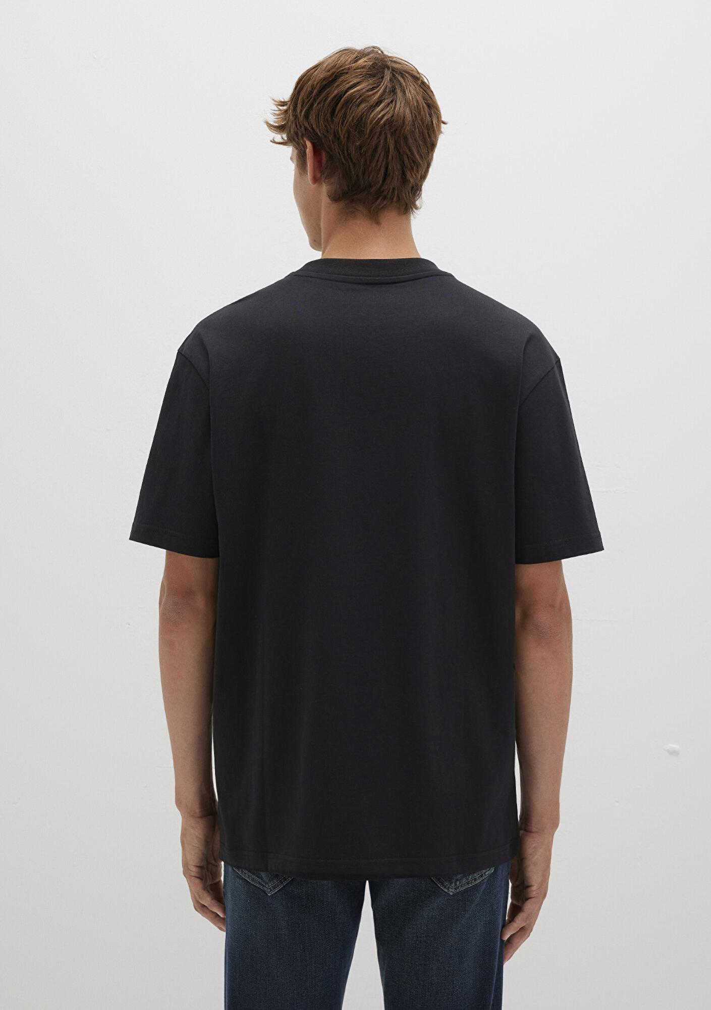 Mavi Mavi Pro Logo Baskılı Siyah Tişört Loose Fit / Bol Rahat Kesim 0613087-900
