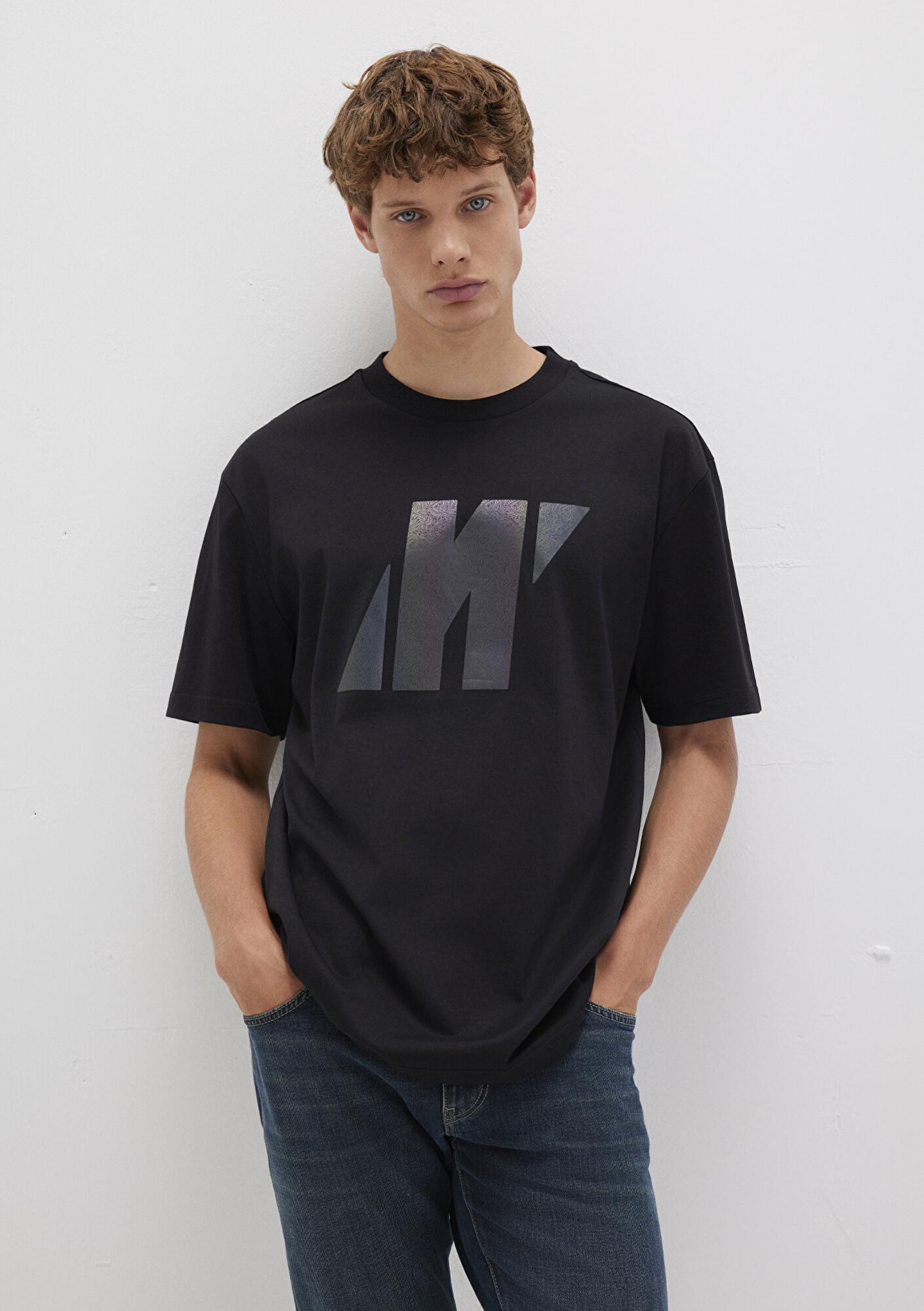 Mavi Mavi Pro Logo Baskılı Siyah Tişört Loose Fit / Bol Rahat Kesim 0613087-900