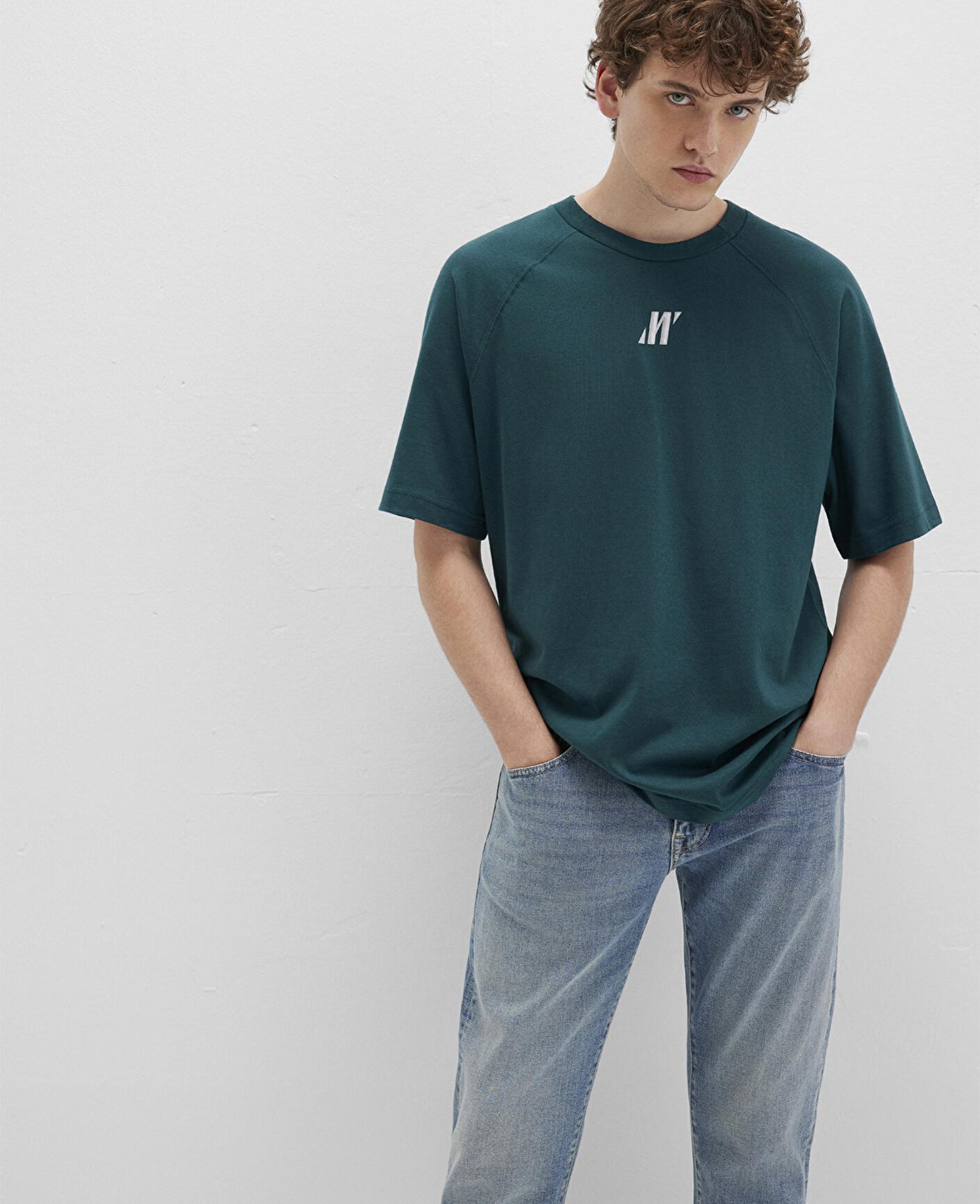 Mavi Pro Logo Baskılı Yeşil Tişört Loose Fit / Bol Rahat Kesim 0613076-71925