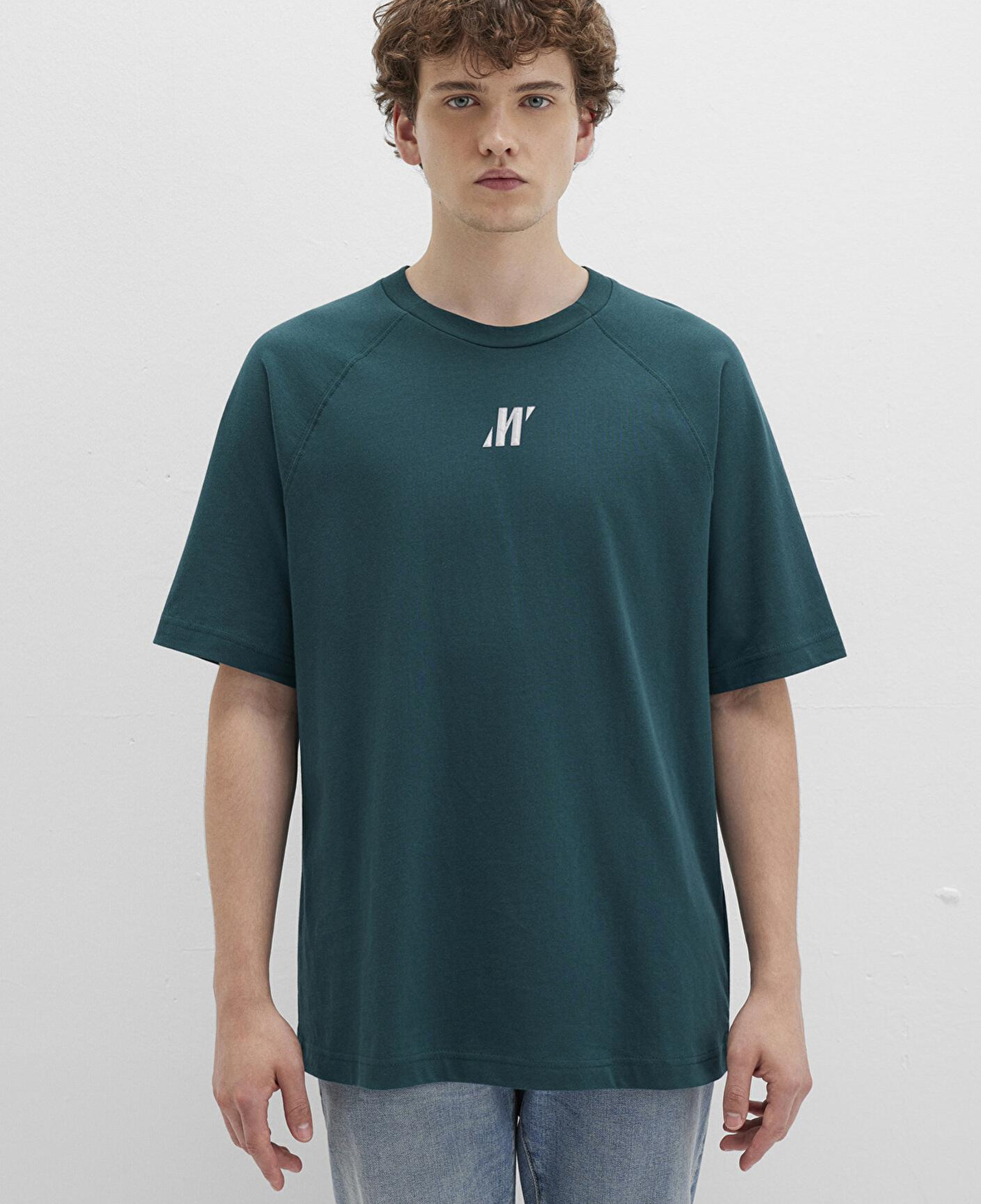 Mavi Pro Logo Baskılı Yeşil Tişört Loose Fit / Bol Rahat Kesim 0613076-71925