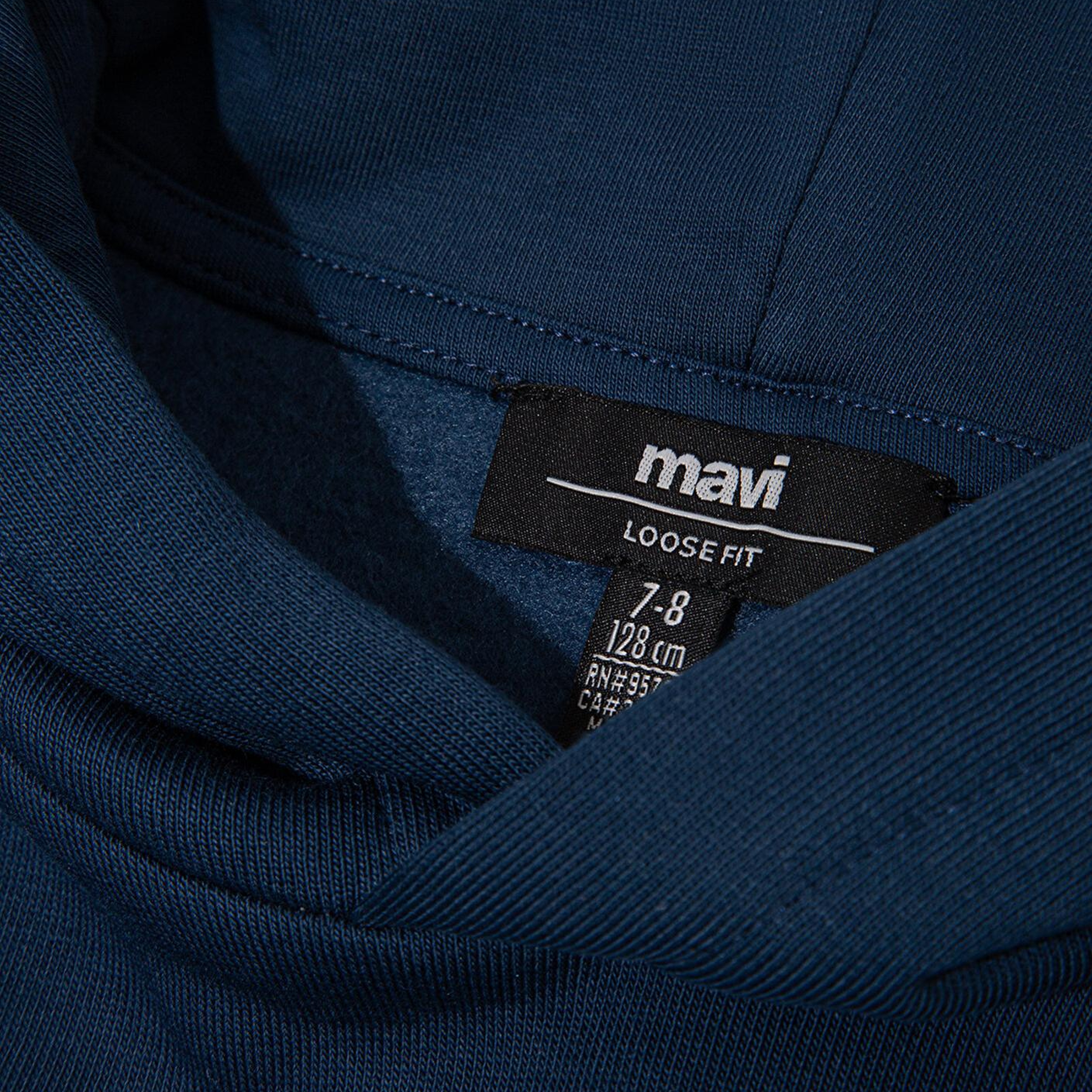 Mavi Mavi Logo Baskılı Lacivert Kapüşonlu Sweatshirt 6610110-70720