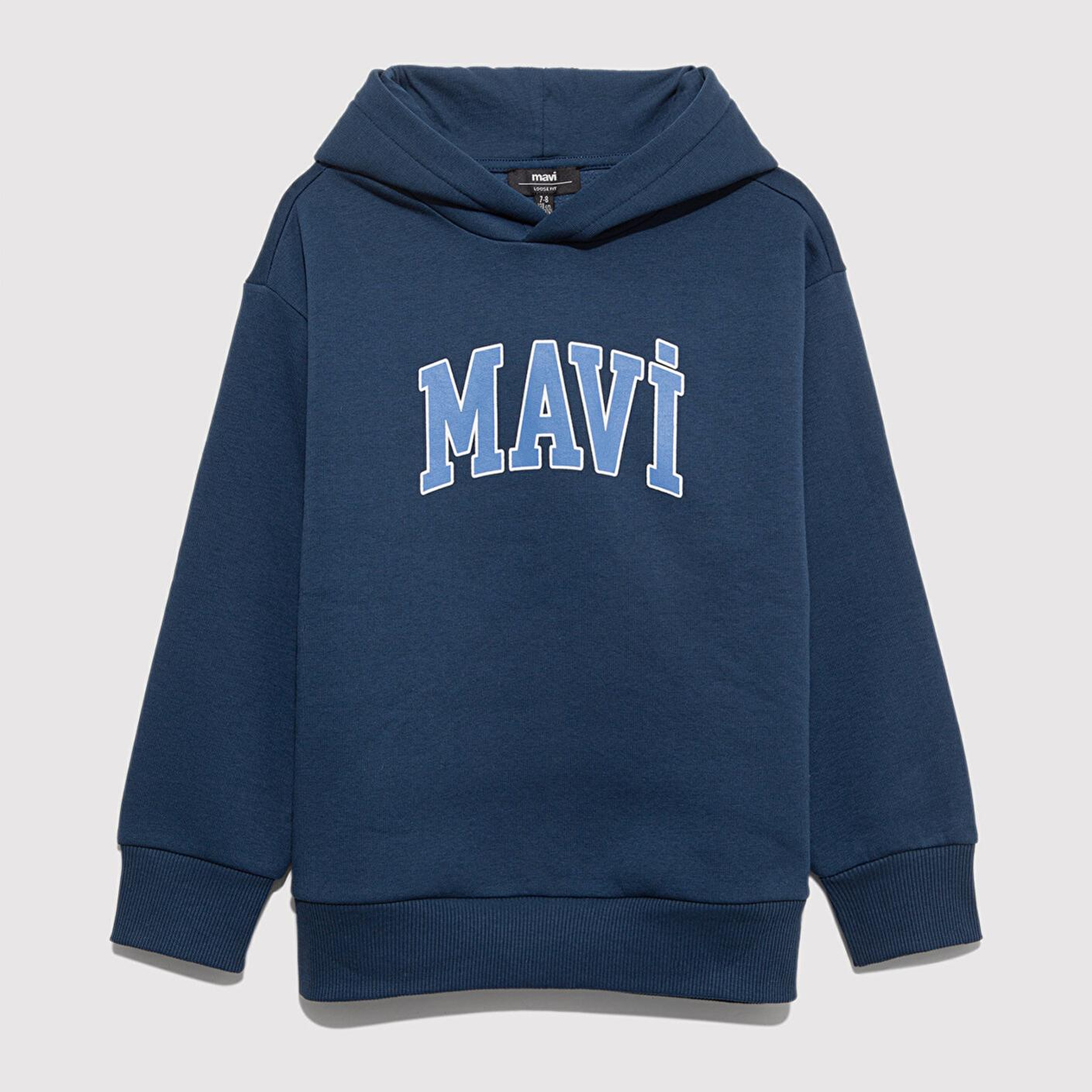 Mavi Mavi Logo Baskılı Lacivert Kapüşonlu Sweatshirt 6610110-70720