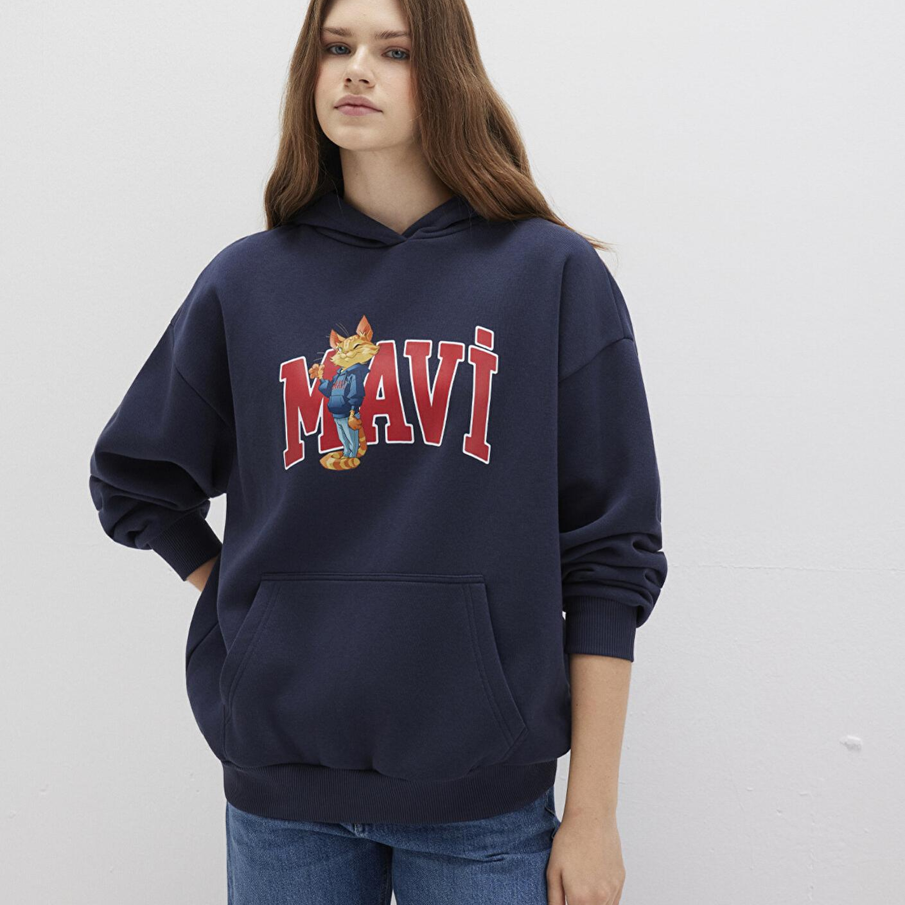 Mavi Mavi Kedi Logo Lacivert Sweatshirt 1S10461-70488