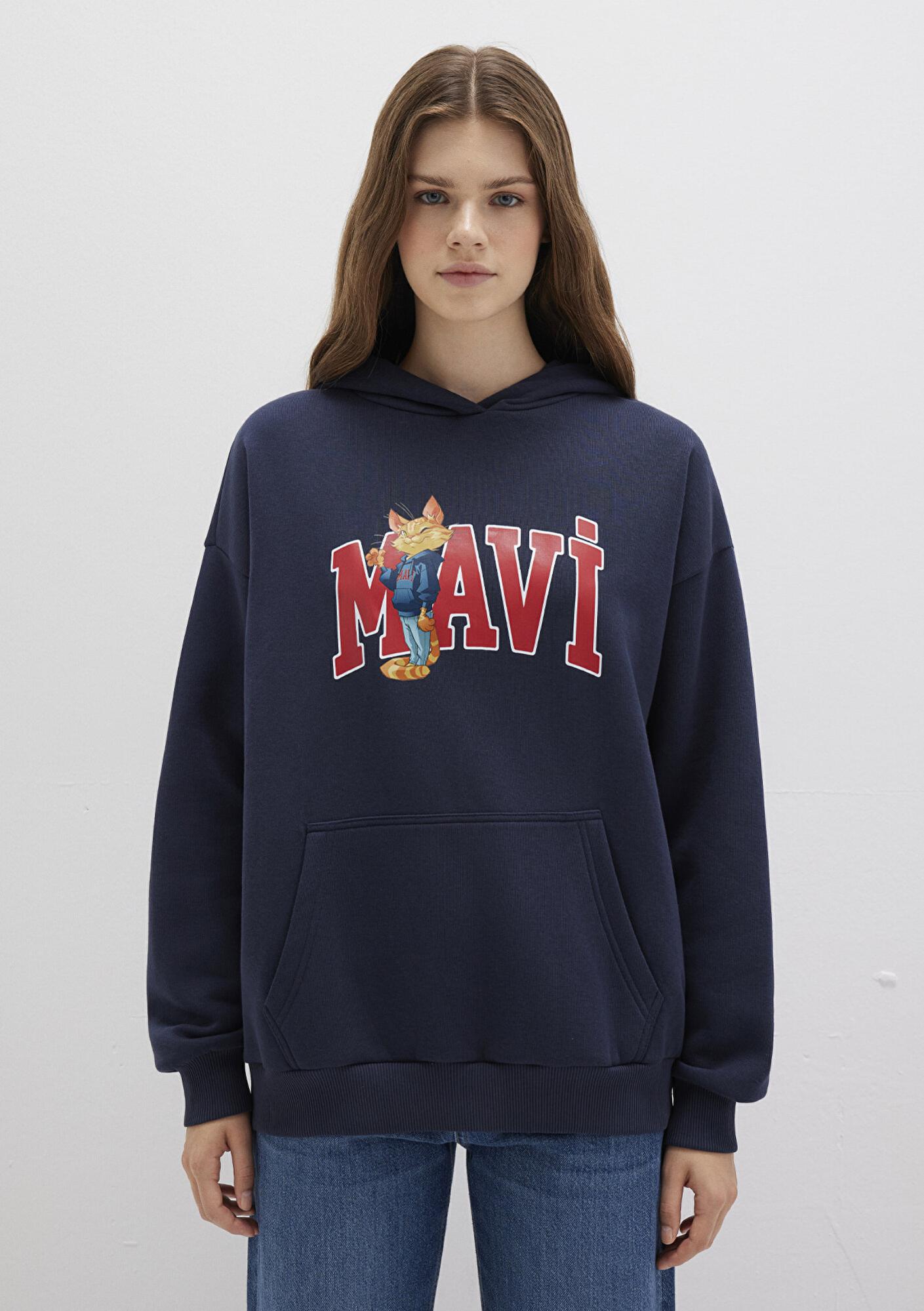 Mavi Mavi Kedi Logo Lacivert Sweatshirt 1S10461-70488