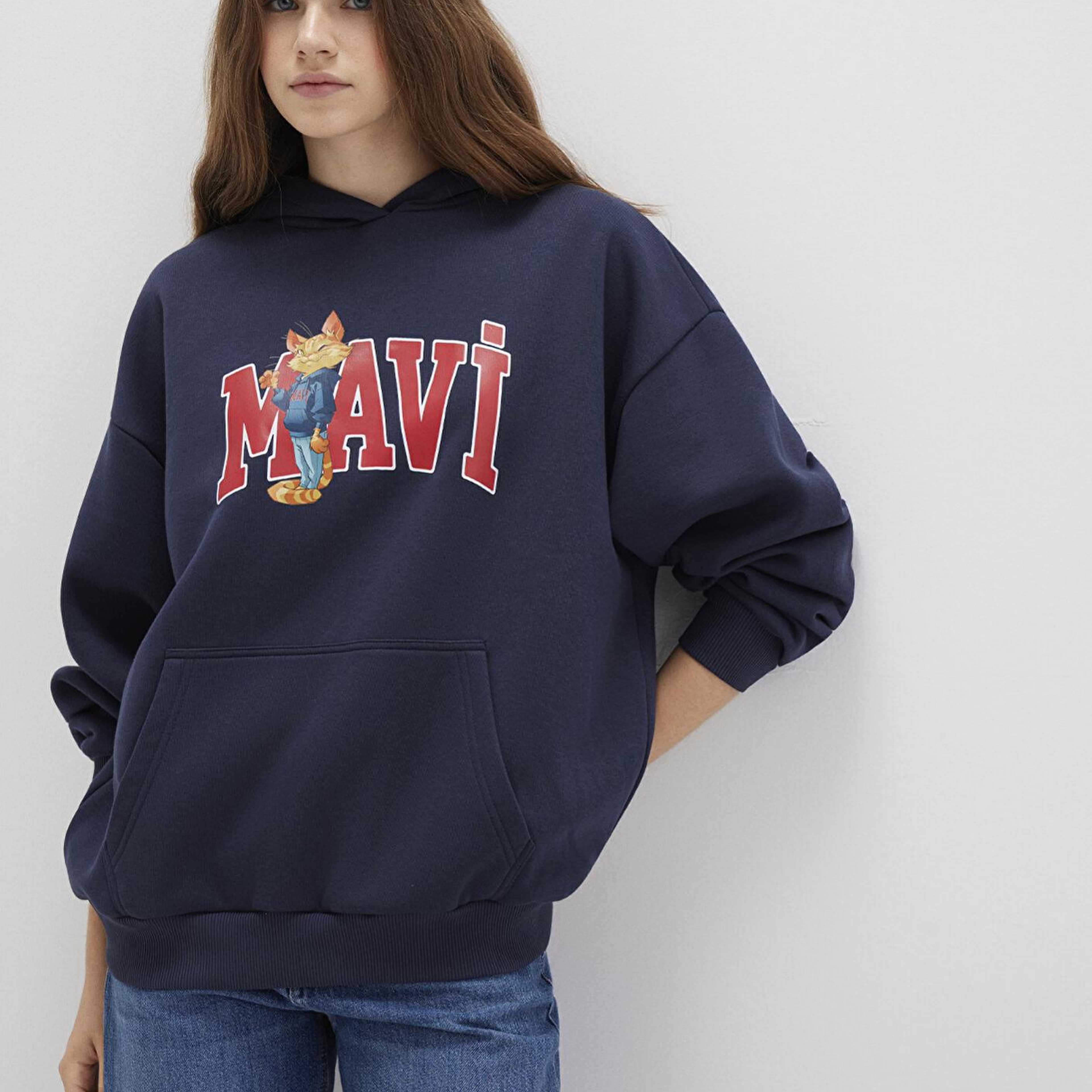 Mavi Mavi Kedi Logo Lacivert Sweatshirt 1S10461-70488