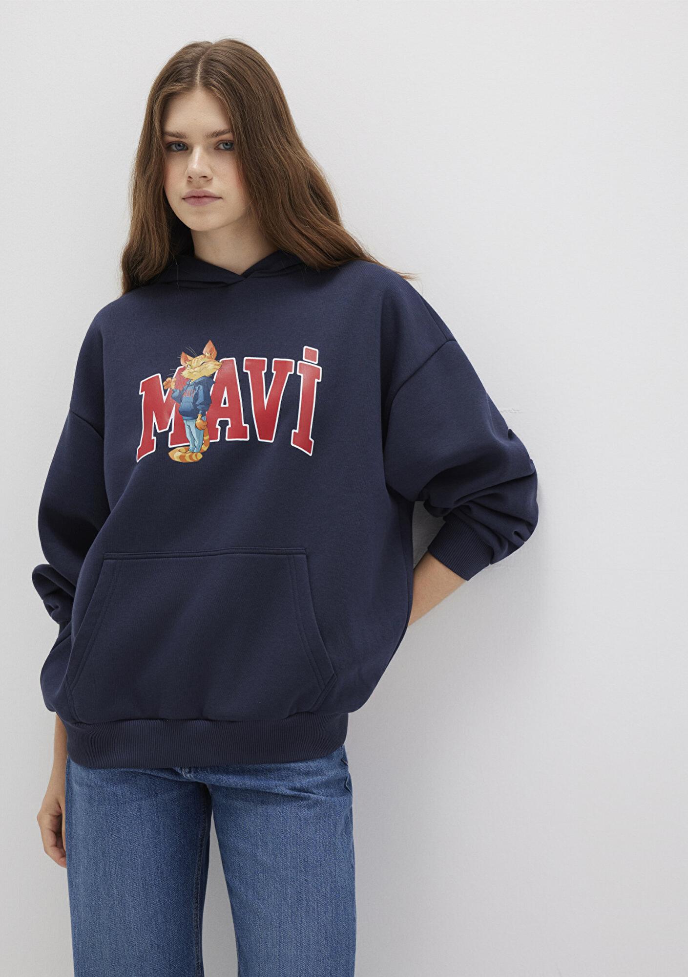 Mavi Mavi Kedi Logo Lacivert Sweatshirt 1S10461-70488