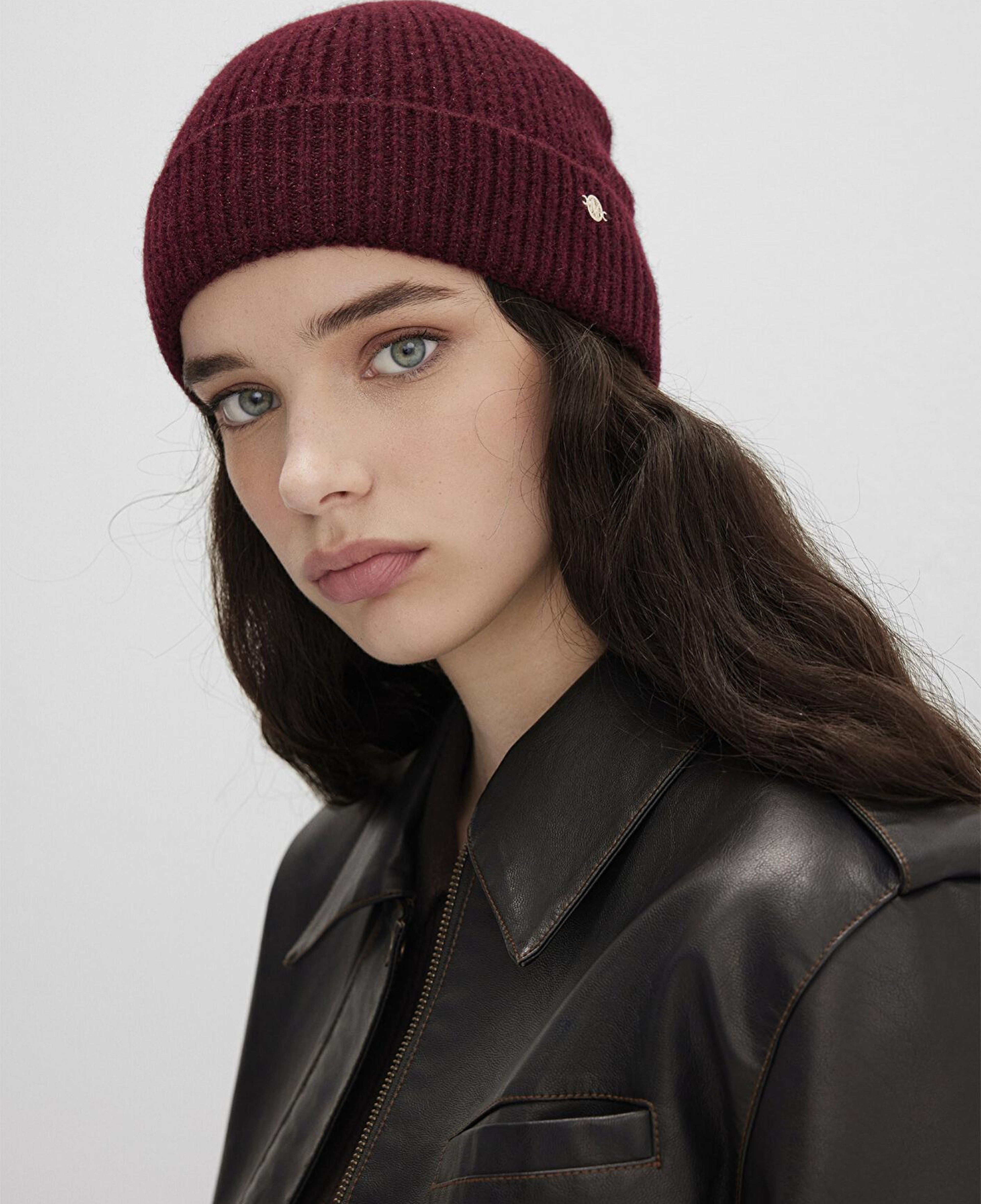 Mavi Yün Karışımlı Bordo Bere 1913608-24862