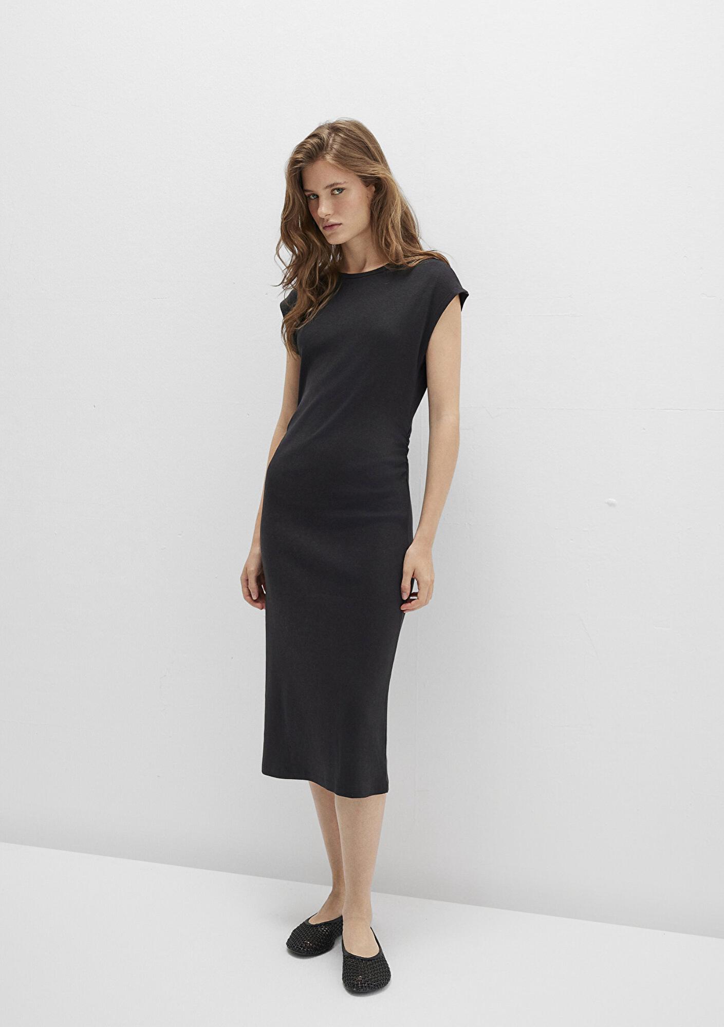 Mavi Siyah Midi Elbise 1310776-900