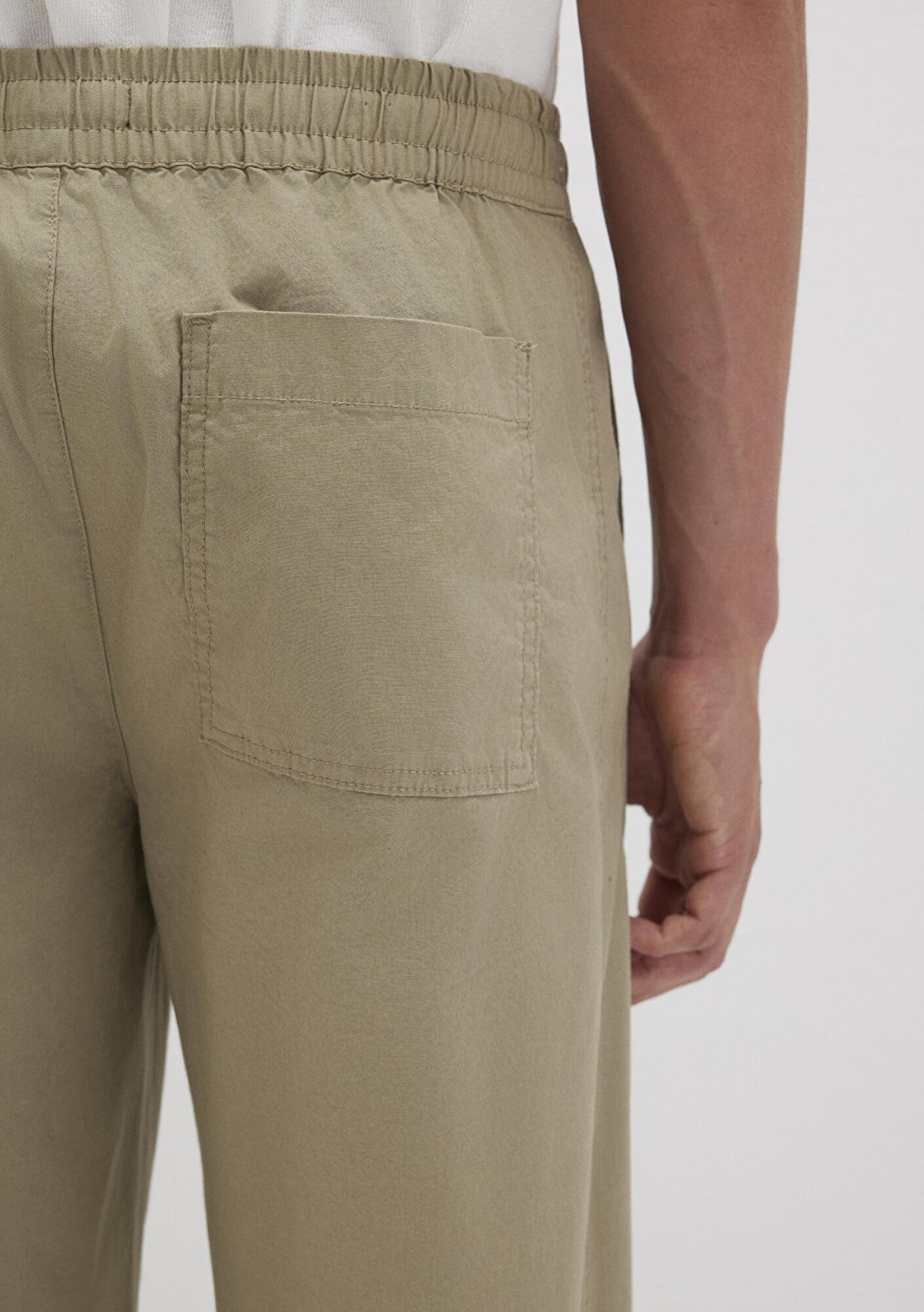 Mavi Dikiş Detaylı Bej Pantolon 0010477-86749