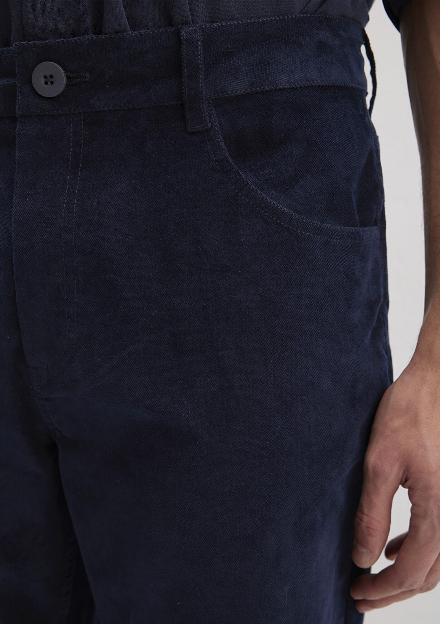 Mavi Lacivert Kadife Pantolon 0010509-70490