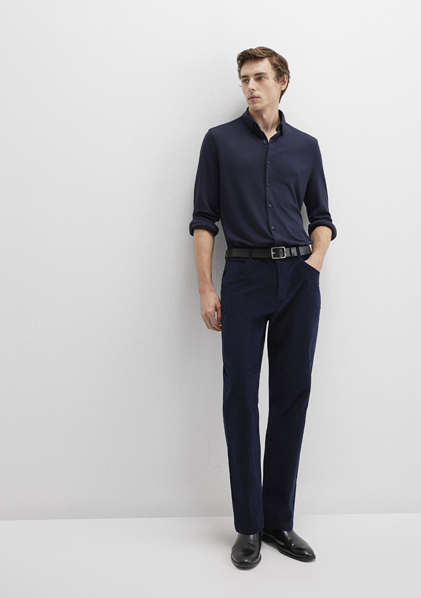 Mavi Lacivert Kadife Pantolon 0010509-70490