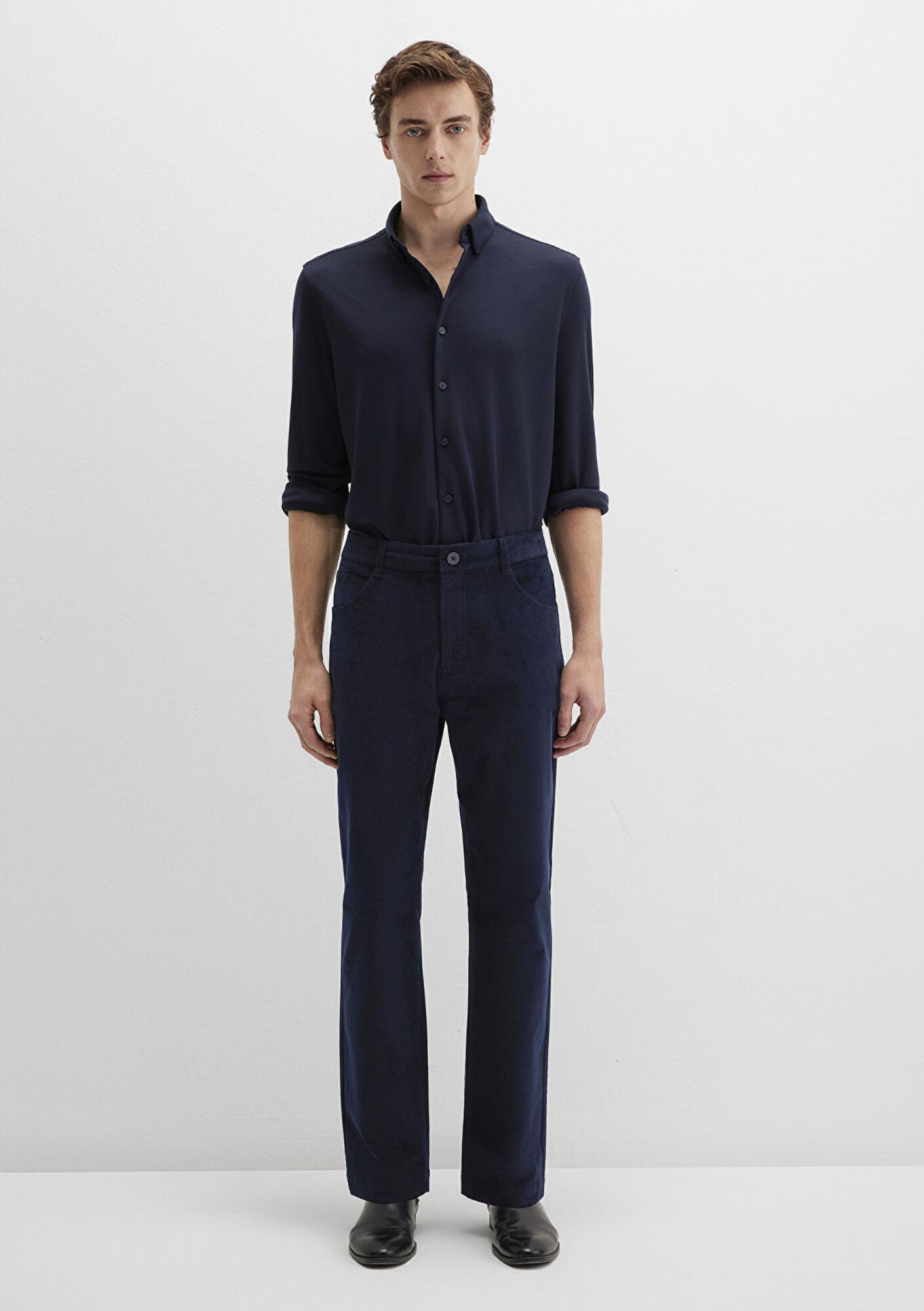 Mavi Lacivert Kadife Pantolon 0010509-70490