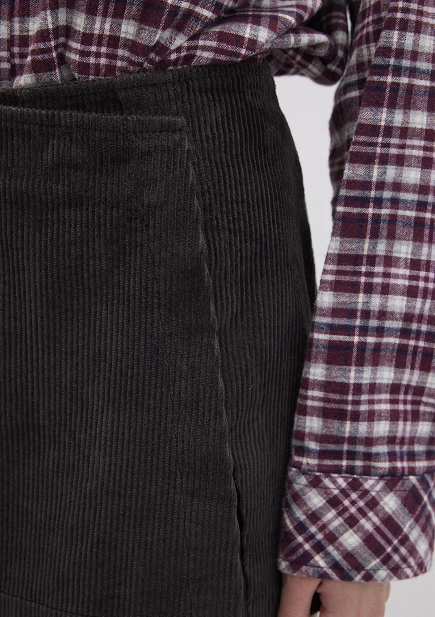 Mavi Kadife Kahverengi Şort Etek 1410234-90892