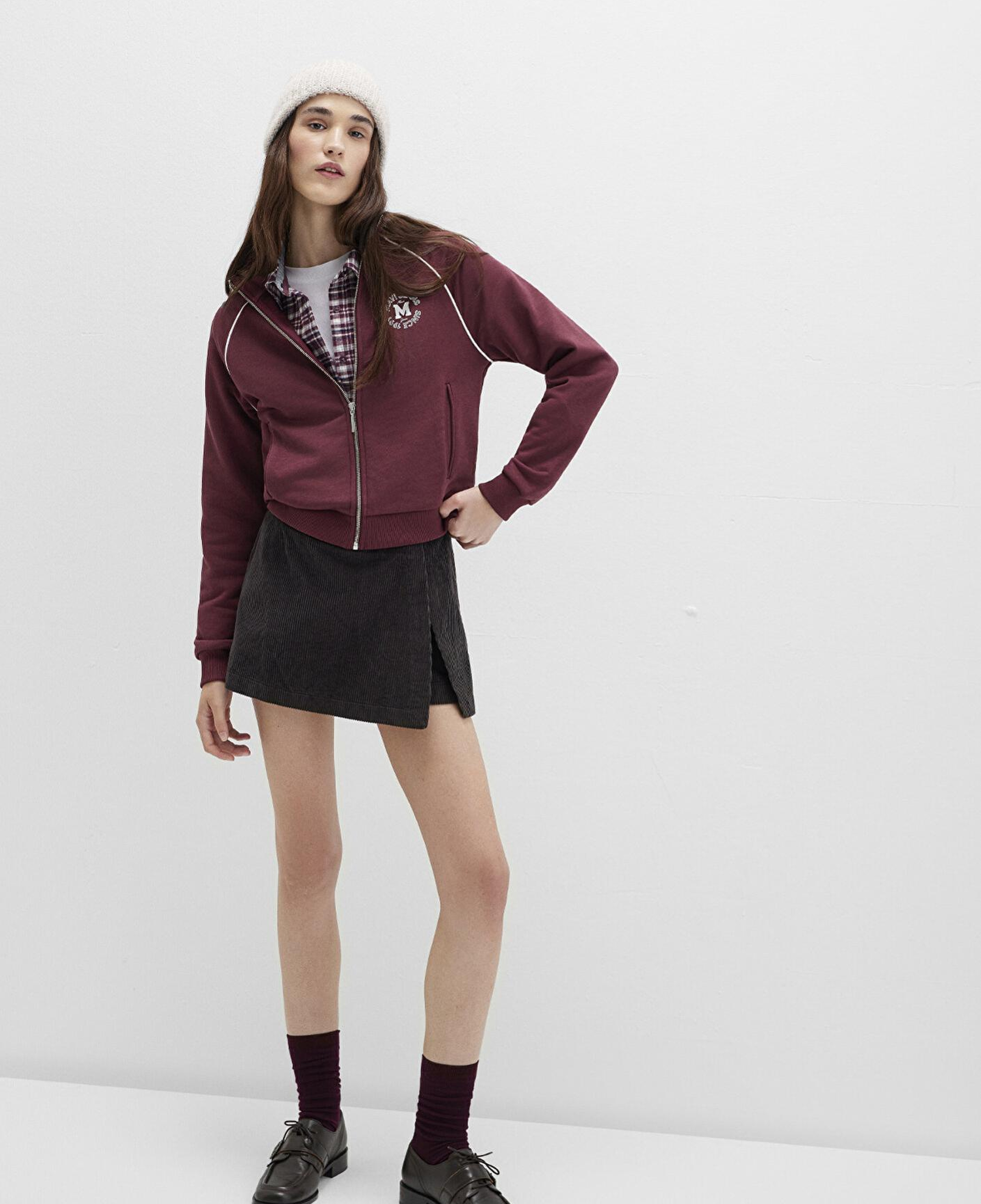 Mavi Kadife Kahverengi Şort Etek 1410234-90892