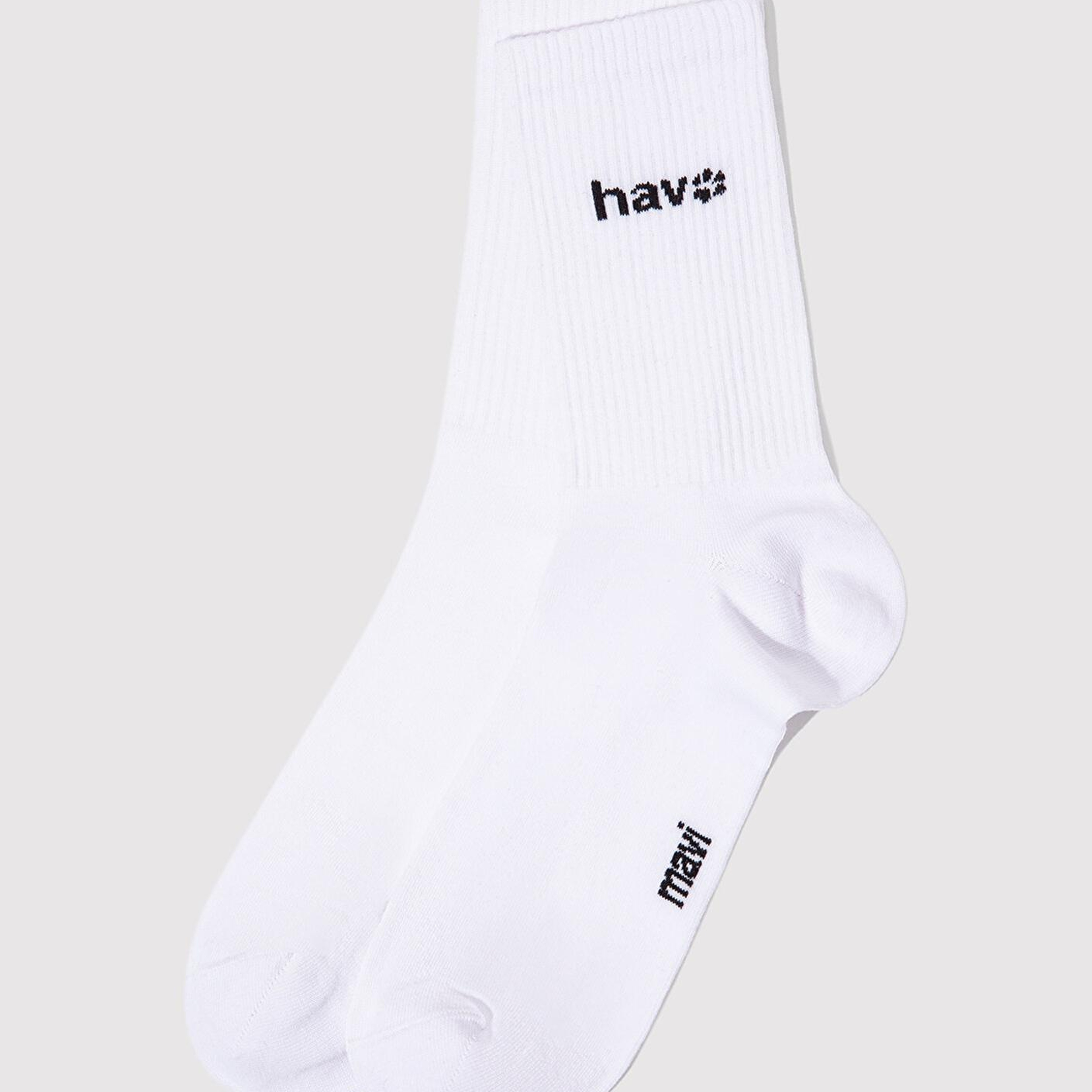 Mavi Hav Baskılı Beyaz Soket Çorap 0912075-620