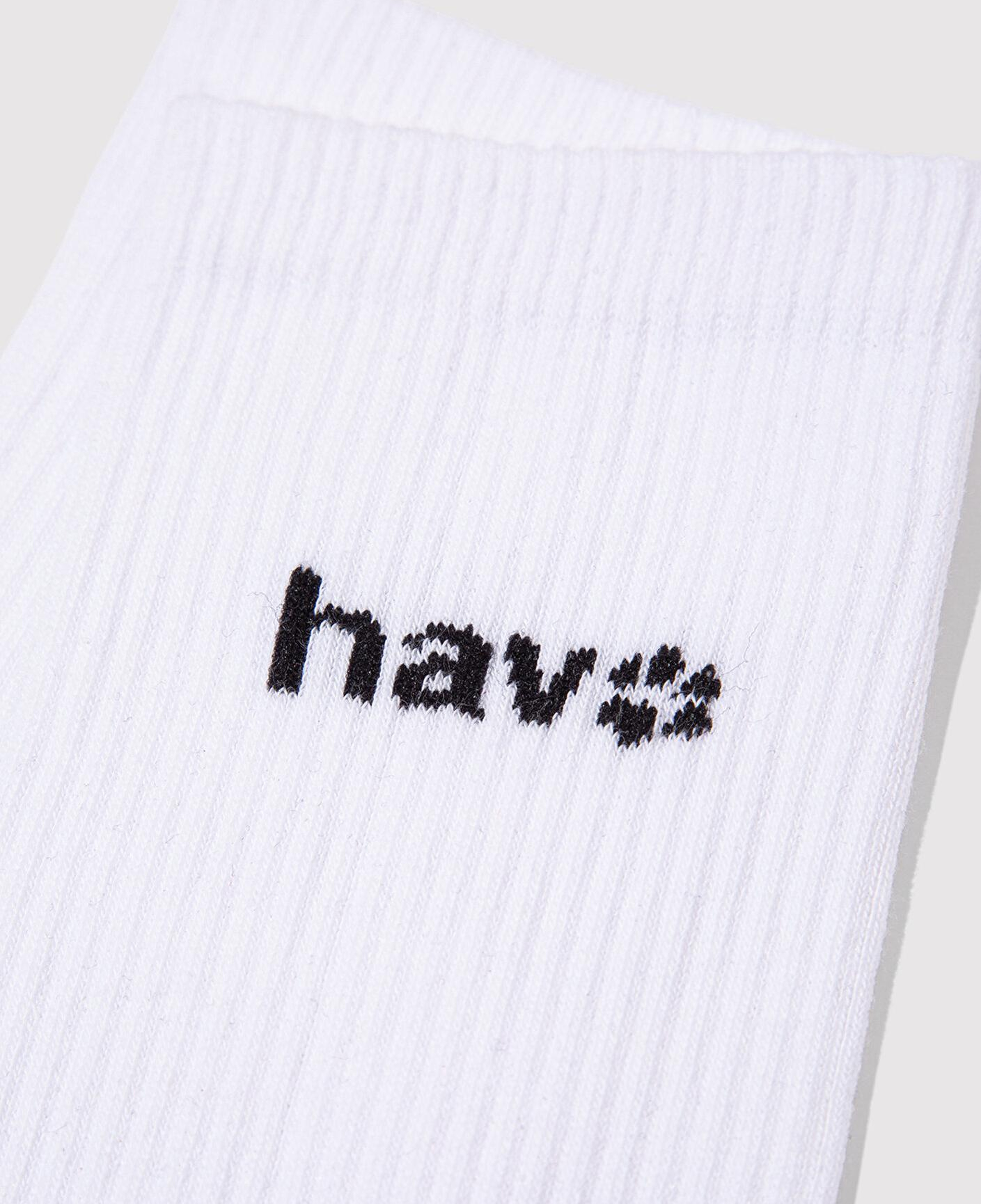 Mavi Hav Baskılı Beyaz Soket Çorap 0912075-620