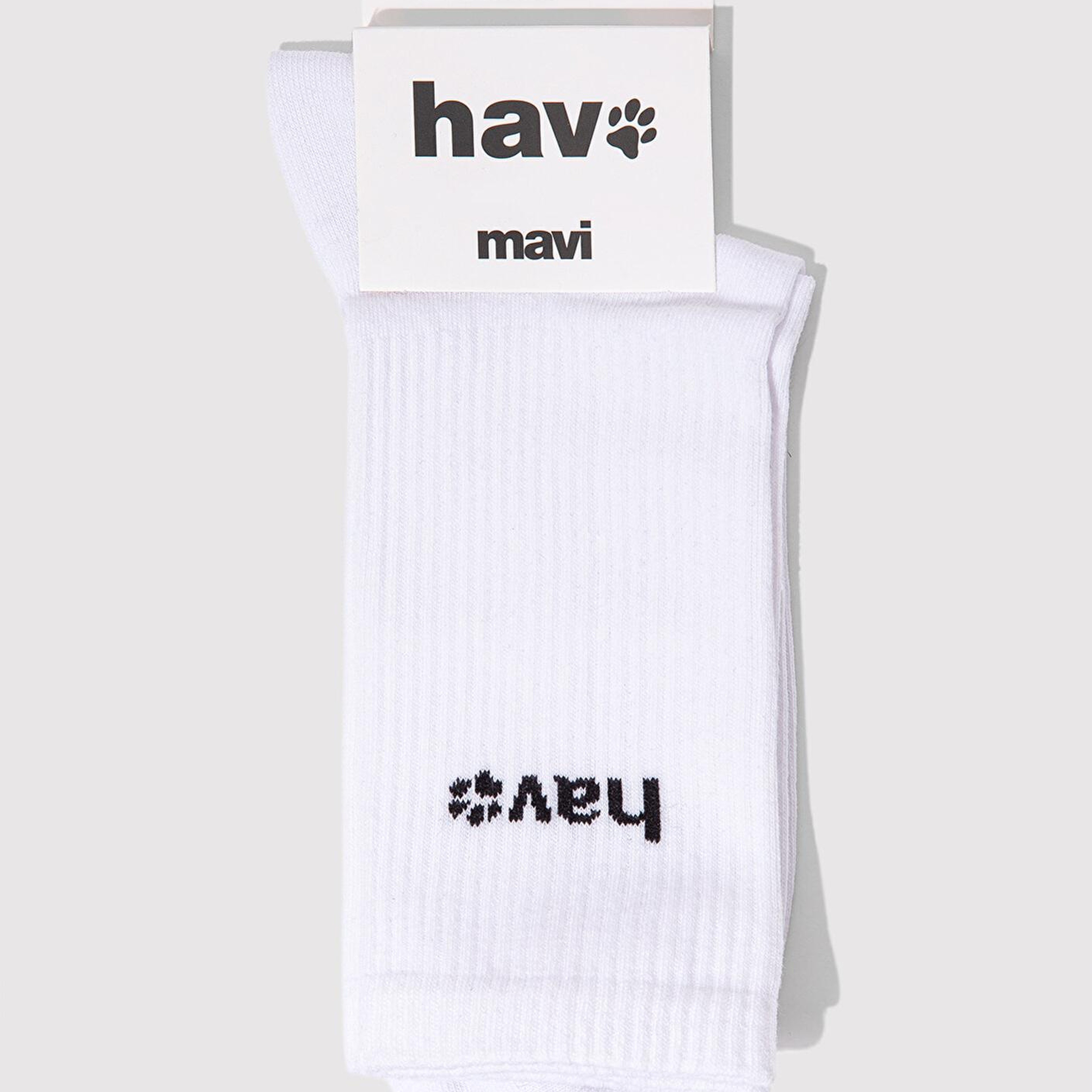 Mavi Hav Baskılı Beyaz Soket Çorap 0912075-620