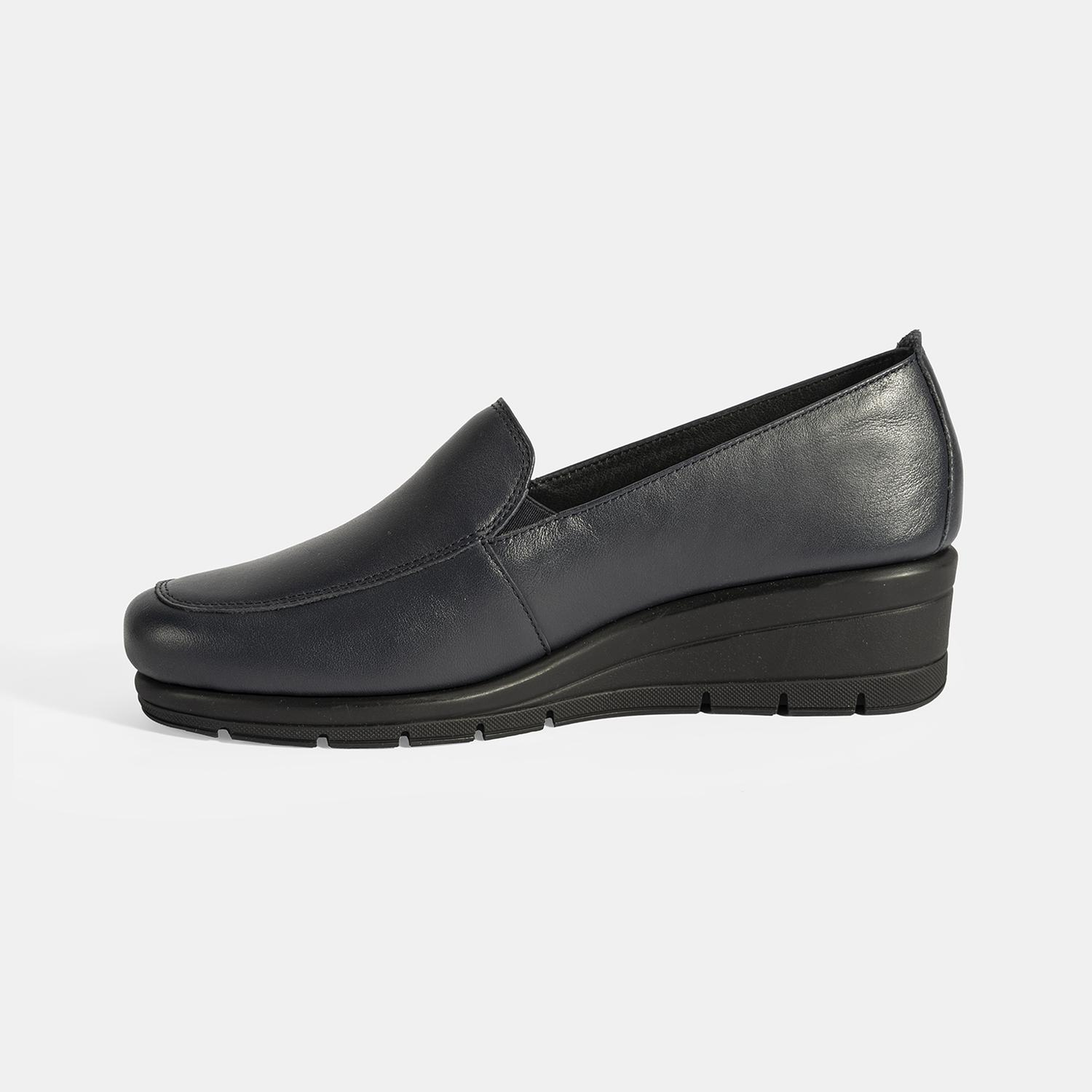 Kadın Lacivert DesaComfort Dolgu Topuklu Deri Ayakkabı