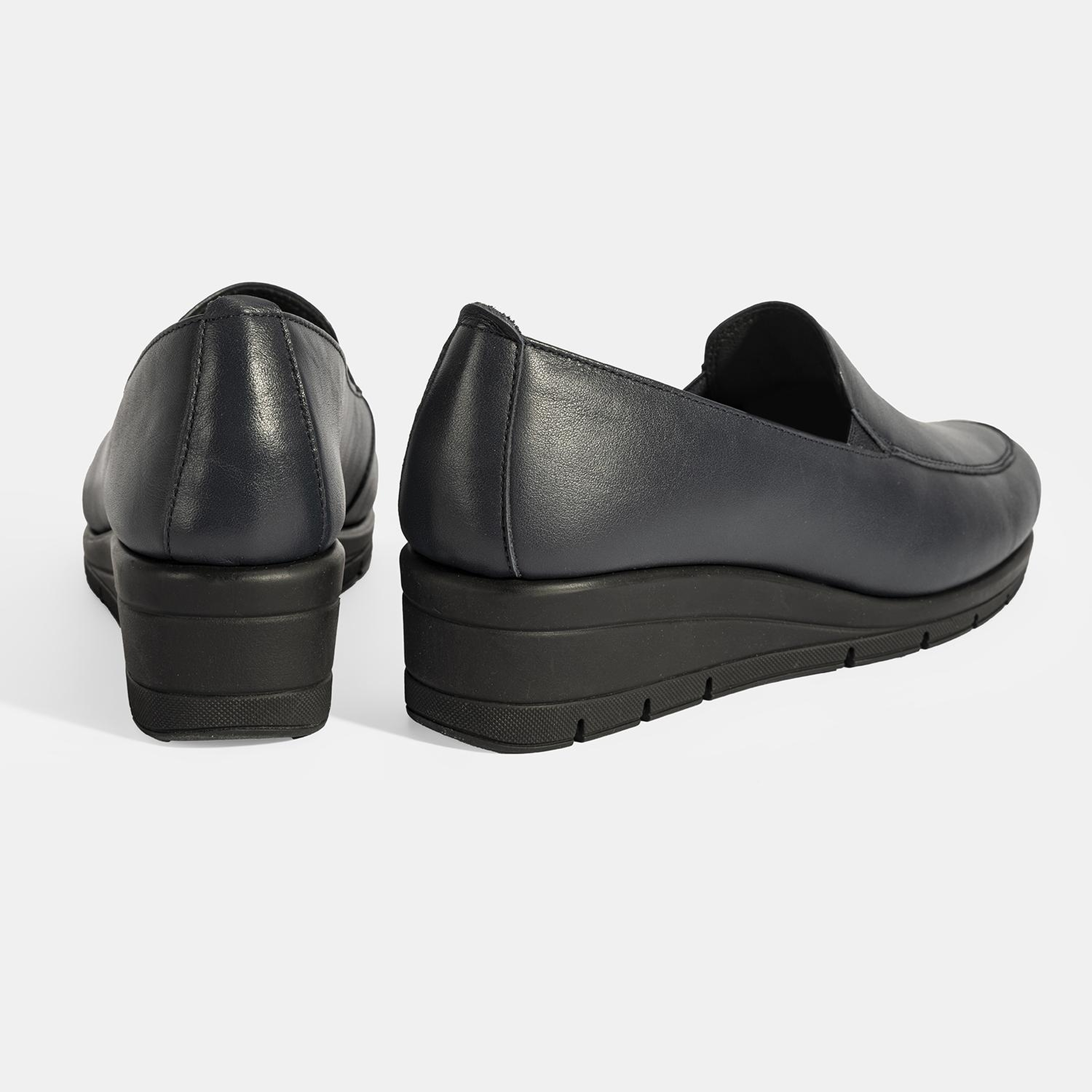 Kadın Lacivert DesaComfort Dolgu Topuklu Deri Ayakkabı