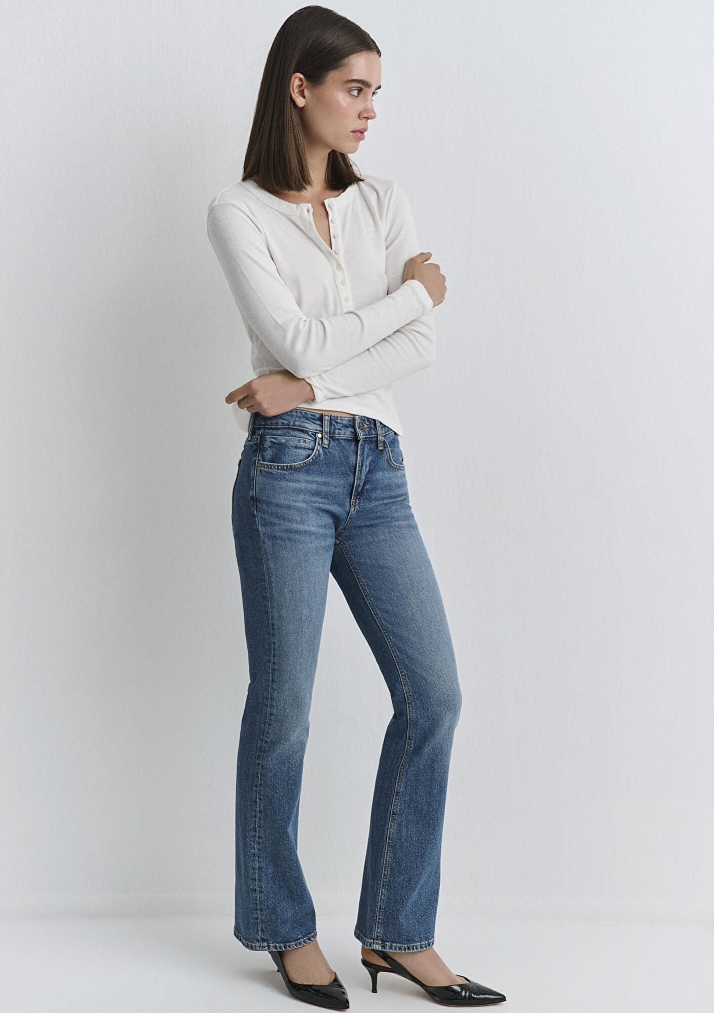 Mavi Alina Iconic Puslu Indigo Mavisi Jean Pantolon 1012577-90538