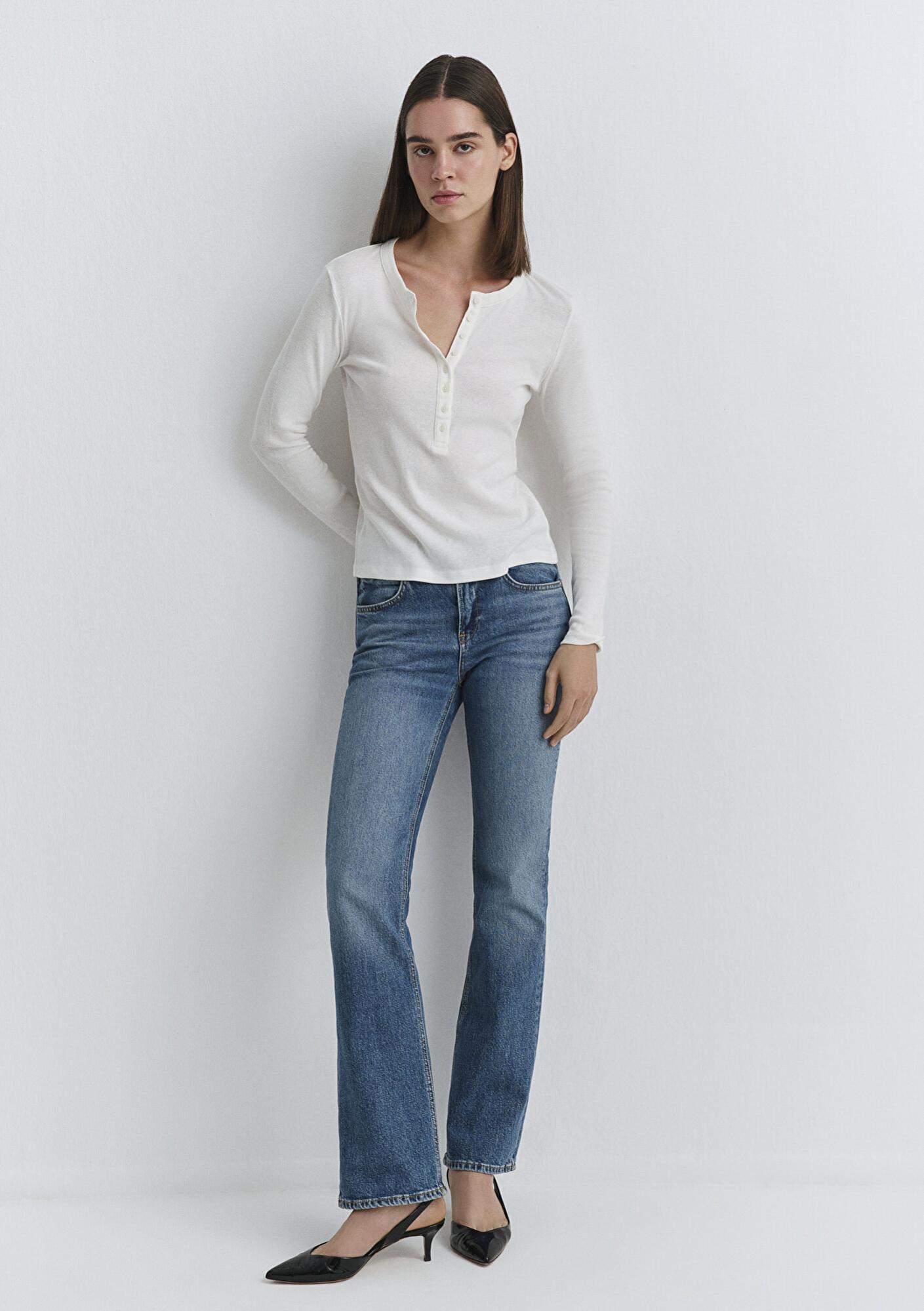 Mavi Alina Iconic Puslu Indigo Mavisi Jean Pantolon 1012577-90538