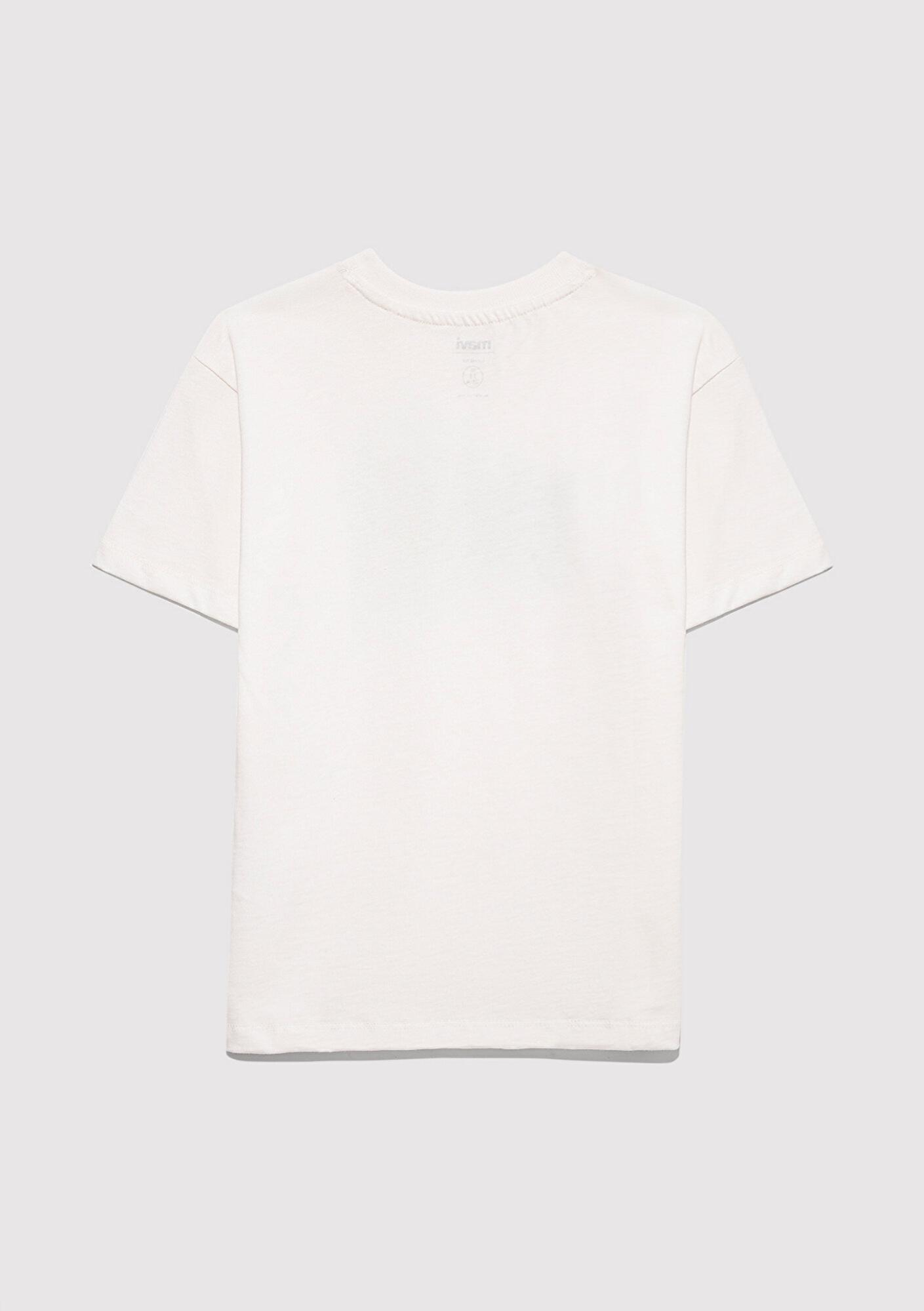 Mavi Mavi Jeans Baskılı Ekru Tişört Loose Fit / Bol Rahat Kesim 6610373-70057