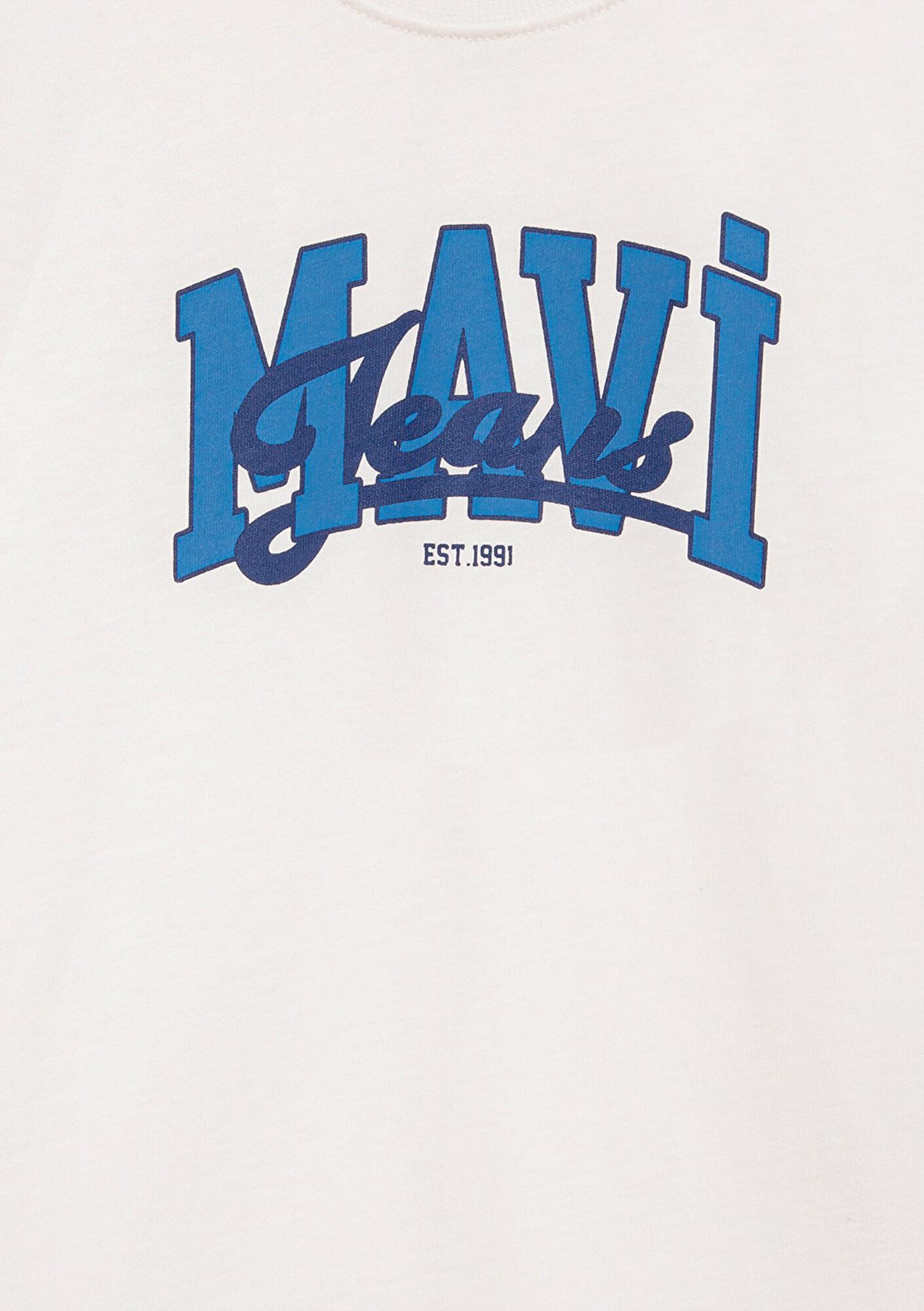 Mavi Mavi Jeans Baskılı Ekru Tişört Loose Fit / Bol Rahat Kesim 6610373-70057