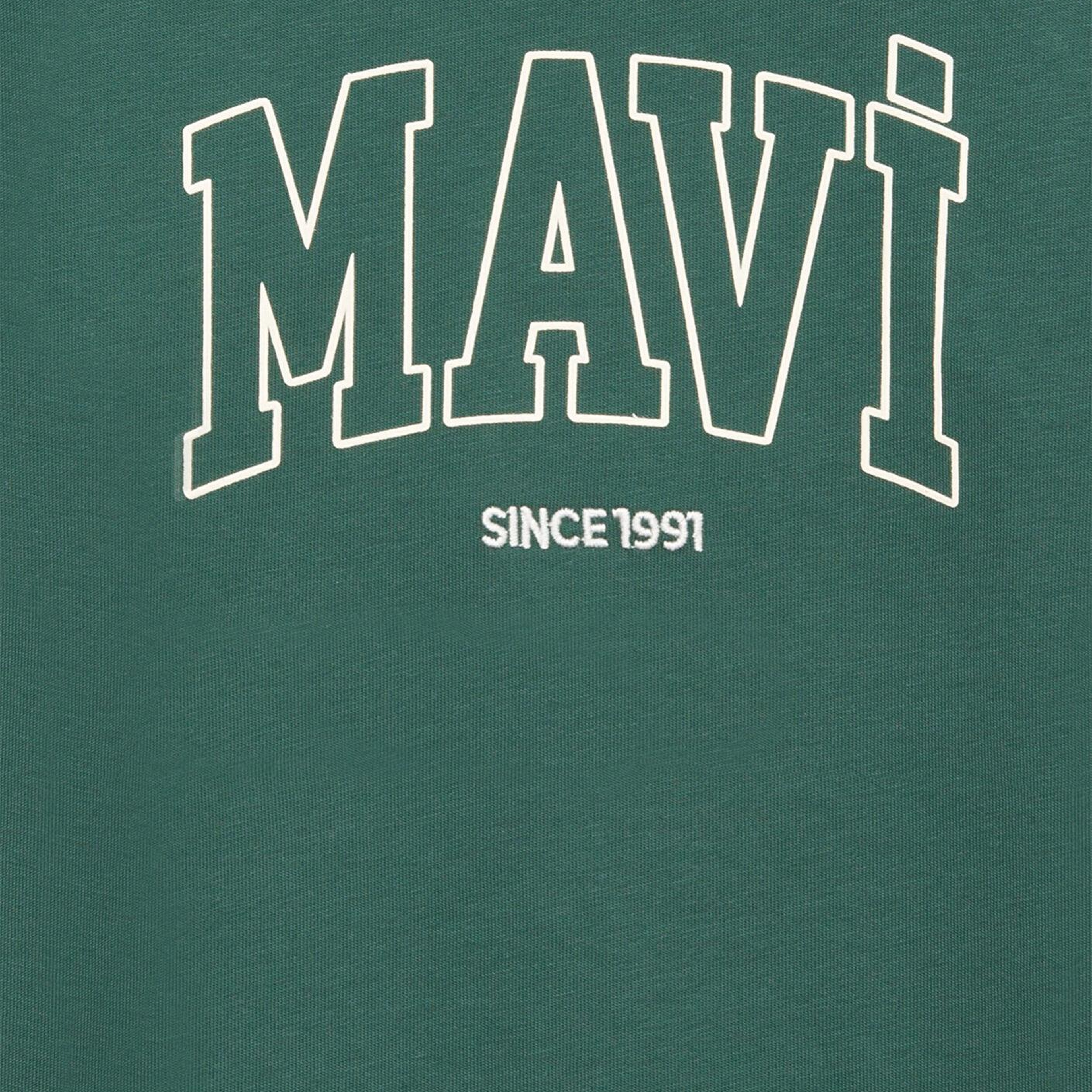 Mavi Mavi Since 1991 Baskılı Yeşil Tişört Loose Fit / Bol Rahat Kesim 6610369-71930