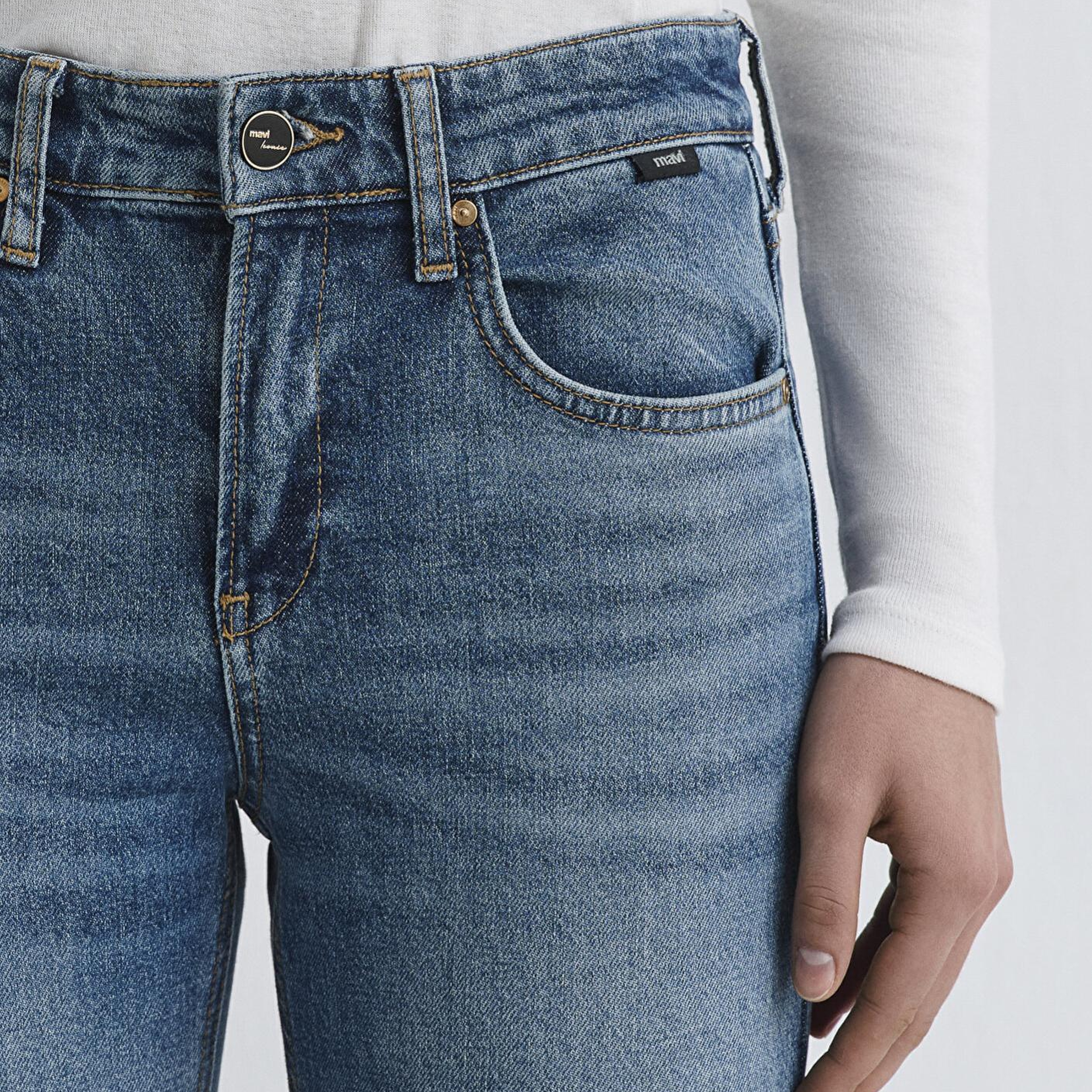 Mavi Alina Iconic Puslu Indigo Mavisi Jean Pantolon 1012577-90538