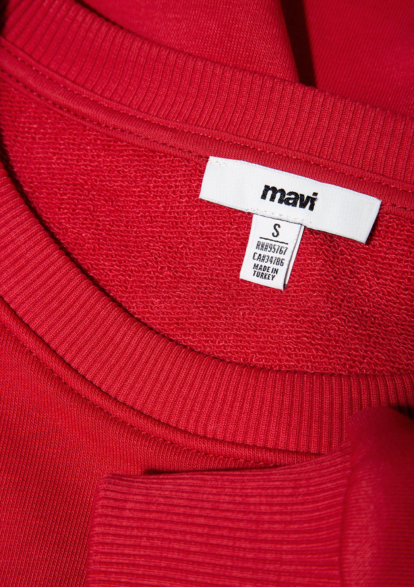 Mavi Mavi Logo Baskılı Kırmızı Sweatshirt 1S10381-80638