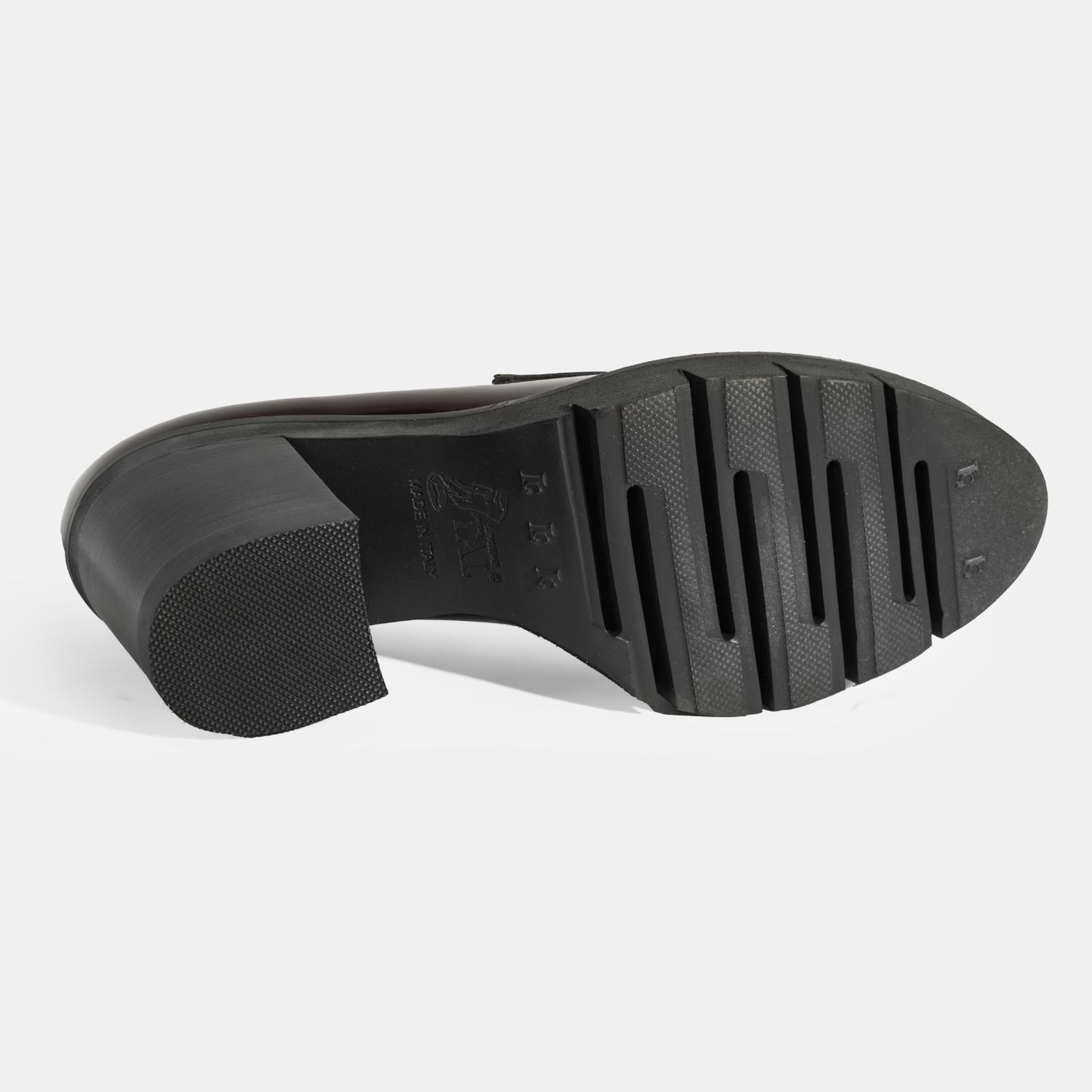 Luca Grossi Kadın Bordo Toka Detaylı Topuklu Rugan Loafer