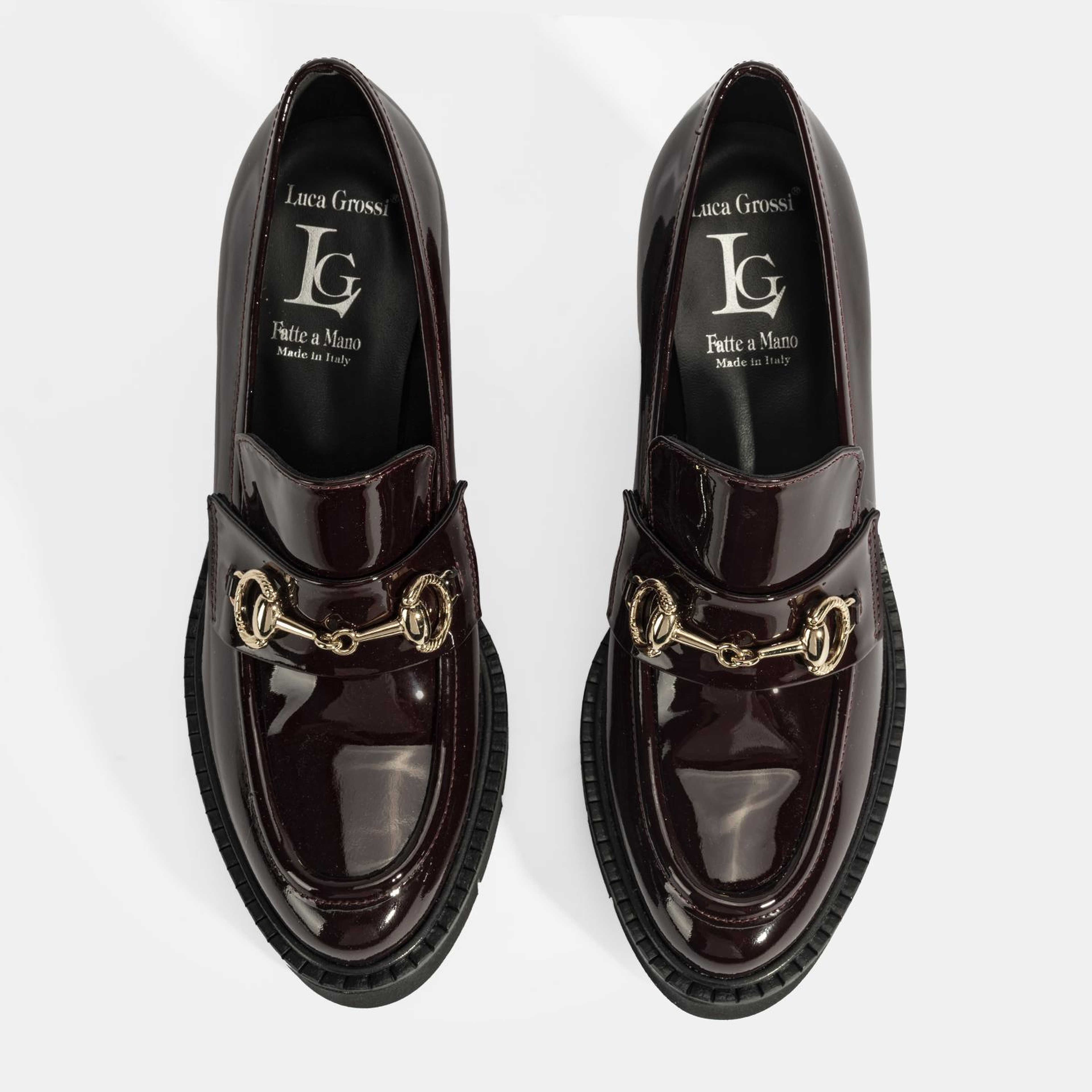 Luca Grossi Kadın Bordo Toka Detaylı Topuklu Rugan Loafer