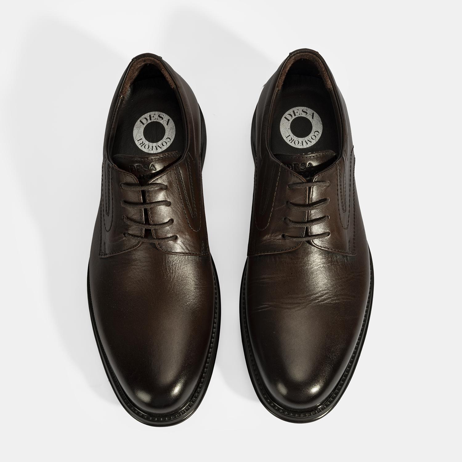 Erkek Kahve DesaComfort Klasik Deri Ayakkabı