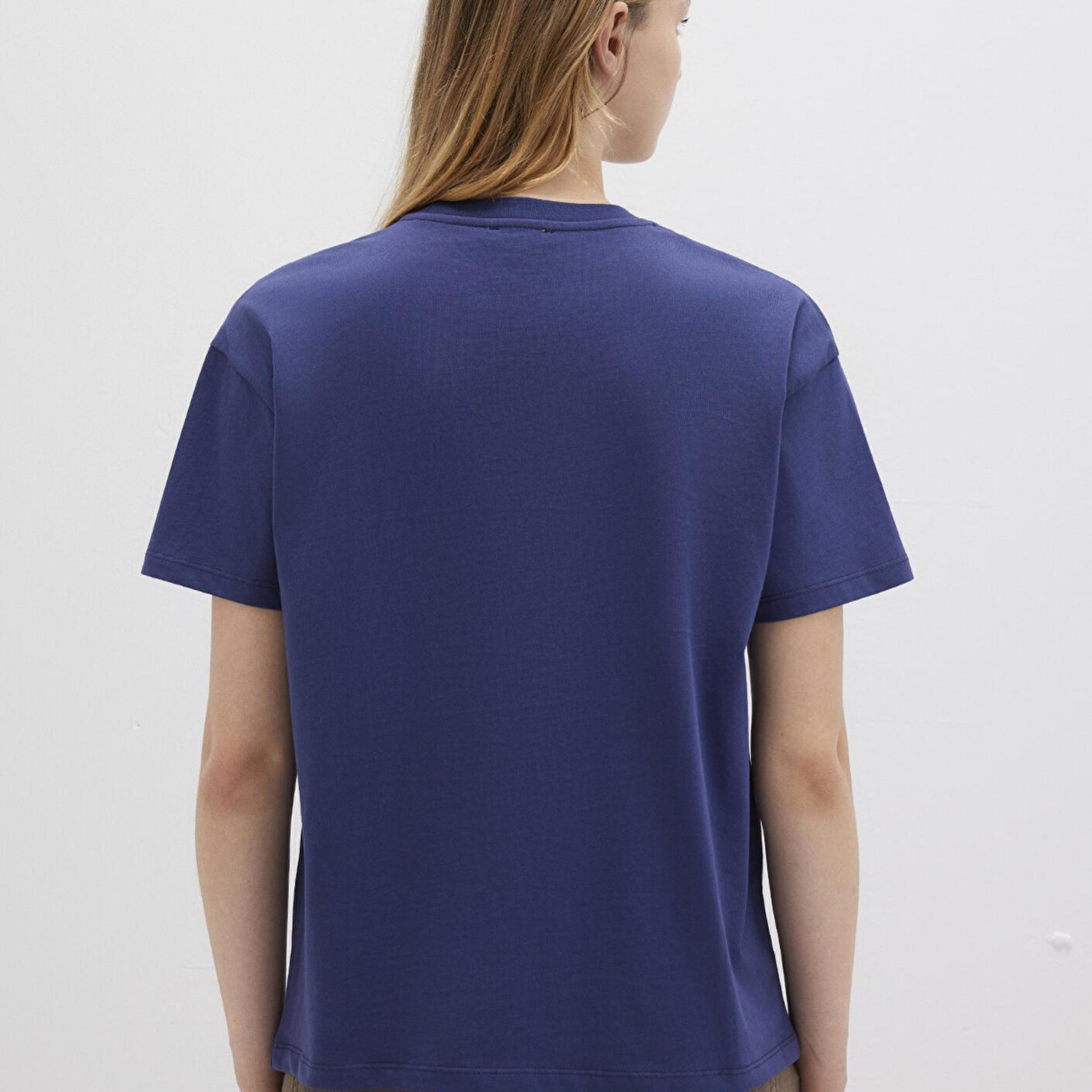 Mavi Mavi Logo Baskılı Lacivert Tişört Loose Fit / Bol Rahat Kesim 1613410-70498